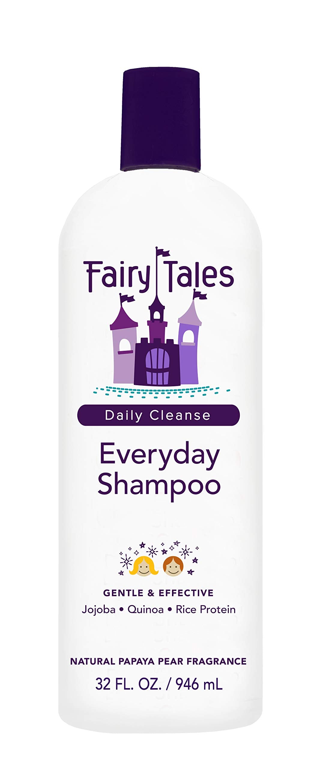 White Smoke Fairy Tales Daily Cleanse Everyday Kids Shampoo - Gentle Natural Defining Shampoo, Tangle Free, Moisturizing and Hydrating Formula, Clean and Natural Ingredients -Paraben Free - 32 oz.