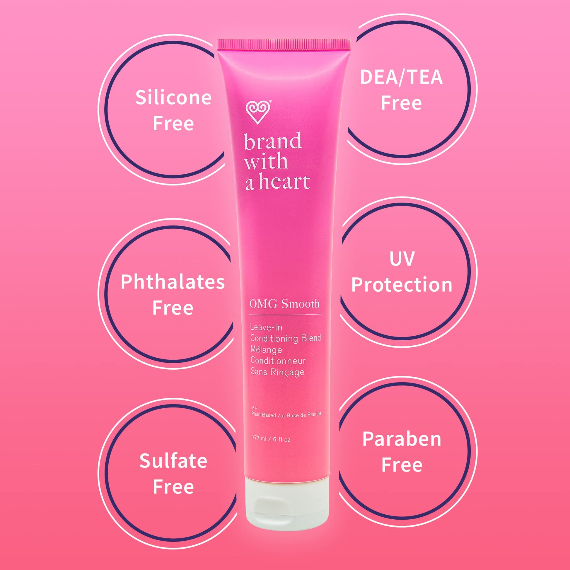 Hot Pink Brand With A Heart OMG Leave-in Conditioning Blend, 6.7 Ounces