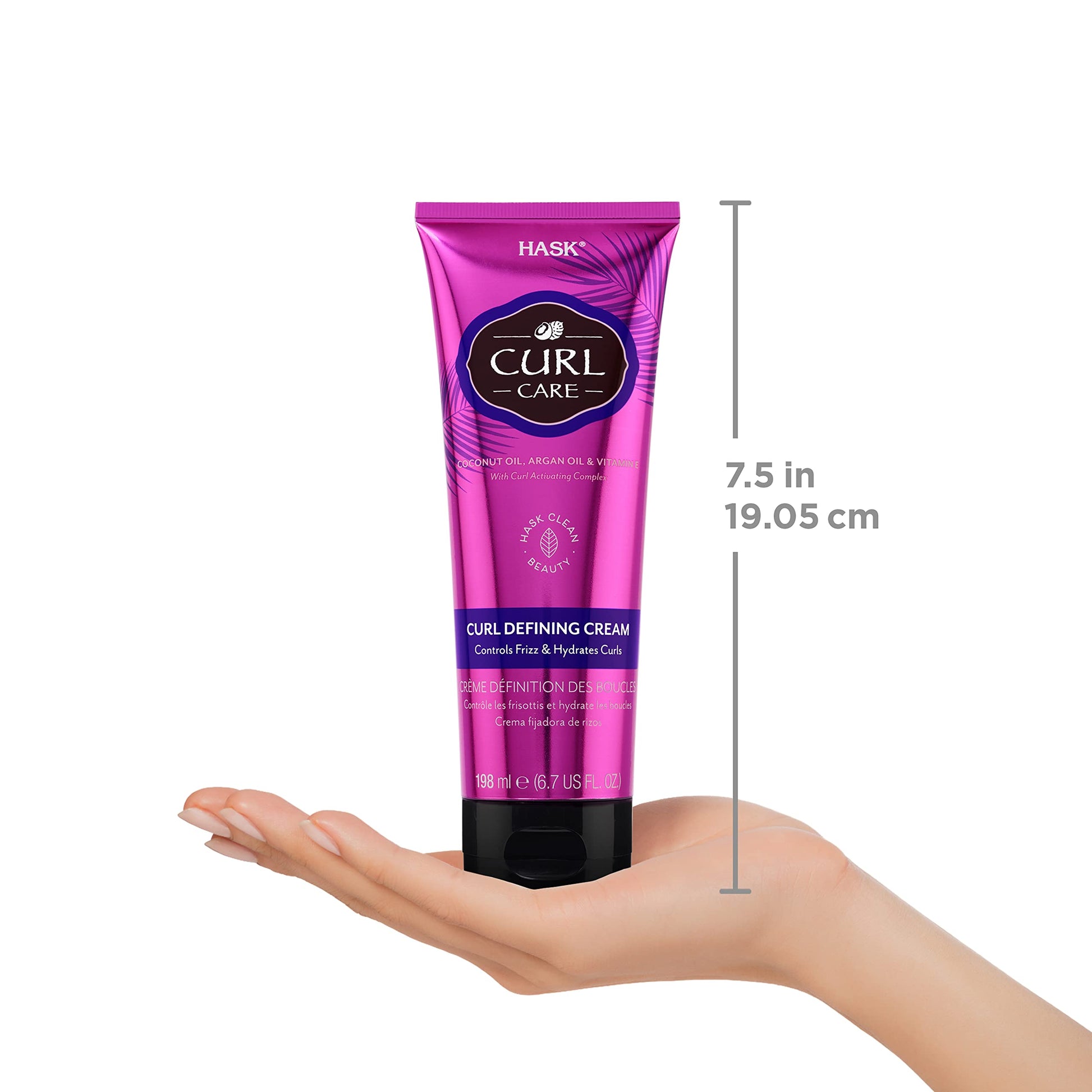 White Smoke HASK CURL CARE Curl Defining Cream - vegan formula, cruelty free, color safe, gluten-free, sulfate-free, paraben-free