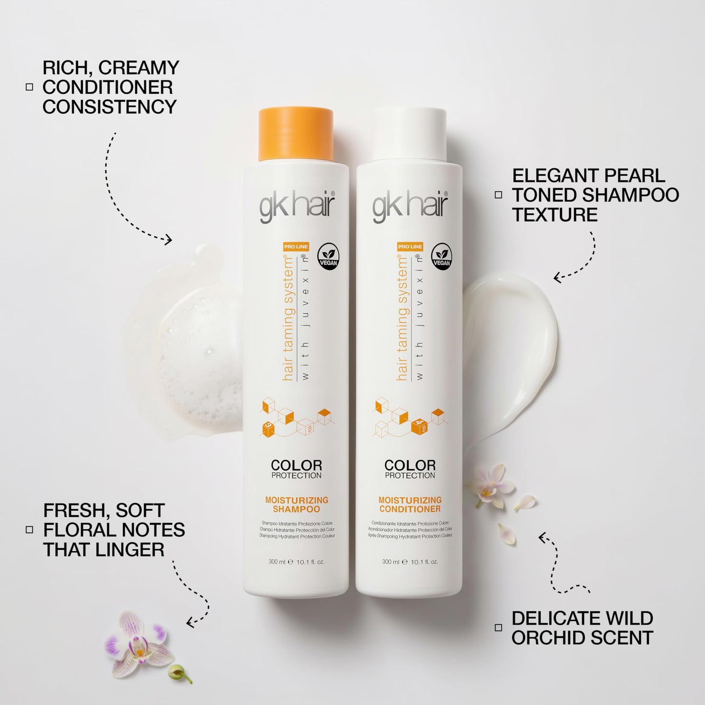 Lavender GK HAIR Moisturizing Color Protection Shampoo & Conditioner Set 10.1 Oz – Hydrating Repair for Dry, Coarse & Color Treated Hair – Strengthening Protein Formula with Natural Oils & Plant Extracts