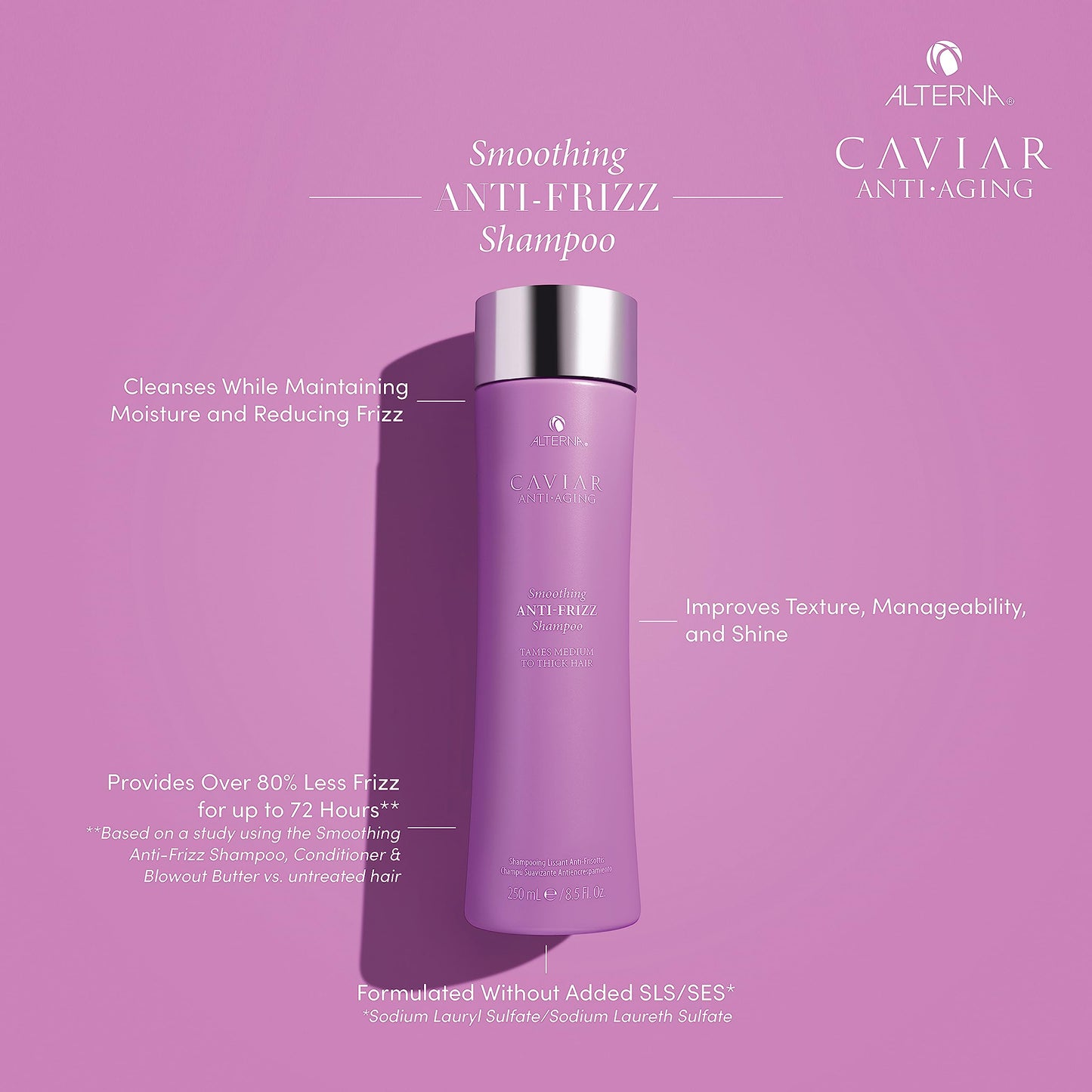 Orchid CAVIAR Anti-Aging Smoothing Anti-Frizz Shampoo 33.8 Fl Oz| For Medium, Thick Hair | Smooths Hair, Tames Frizz | Sulfate Free