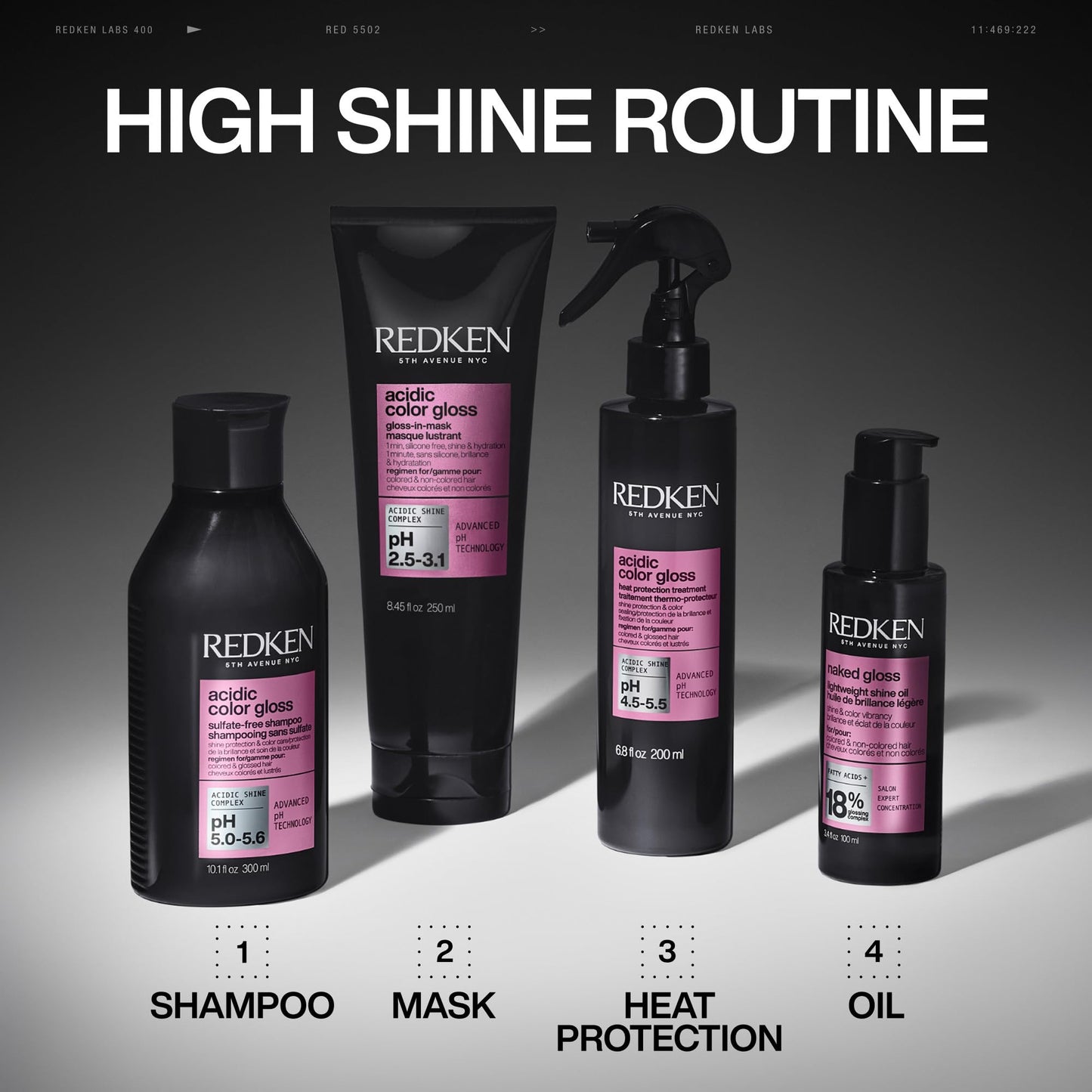 Dark Slate Gray Redken Acidic Color Gloss Gloss-in-Mask - 1-Minute High Shine Hair Treatment & Deep Hydration, Silicone-Free Mask for Dull or Color-Treated Hair, 1 Fl Oz