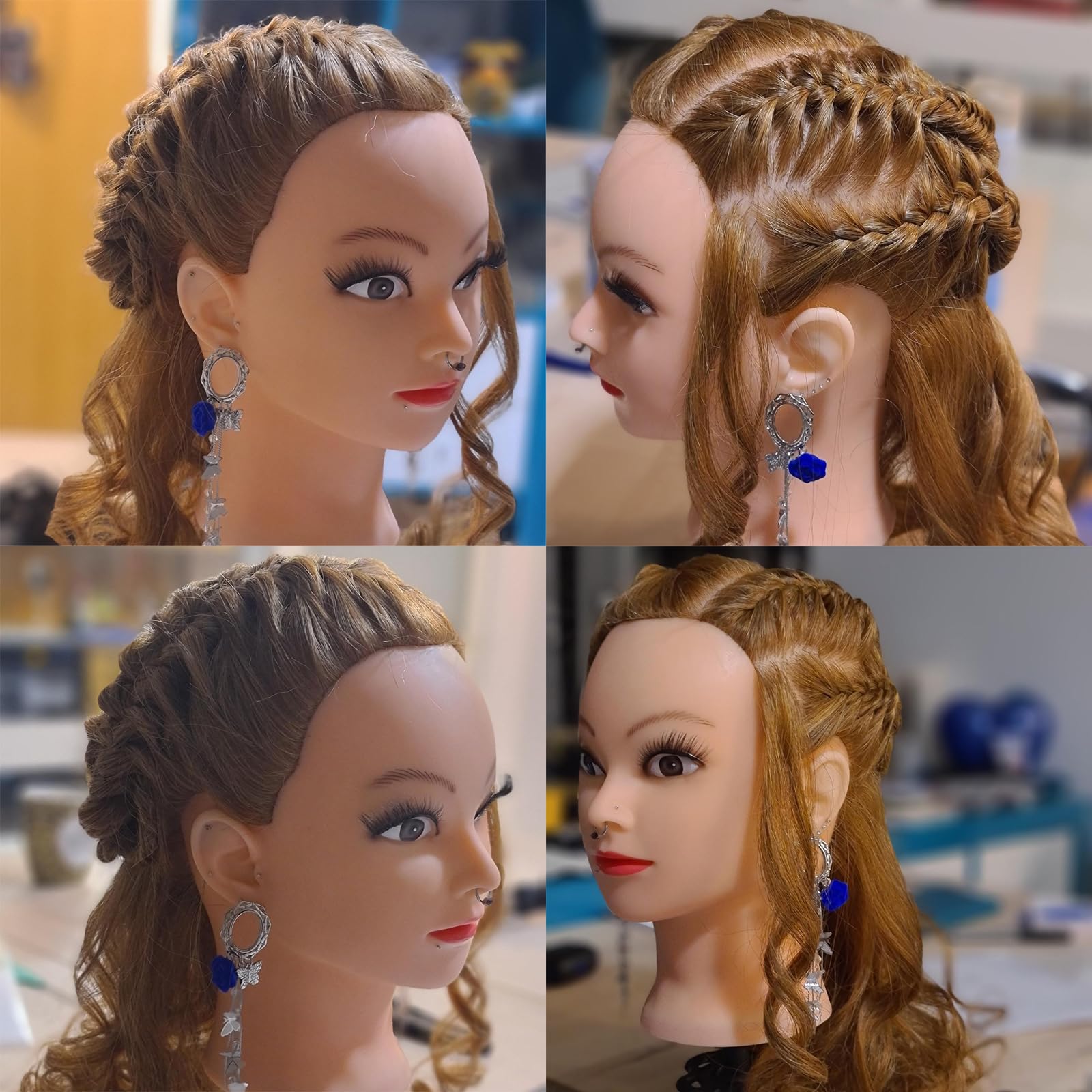 Sienna ZOMOI Mannequin Head with 80% Real Human Hair 26''-28"Cosmetology Mannequin Doll Head to Practice Hair Styles Hairdresser Practice Braiding Head(27# Light Brown)