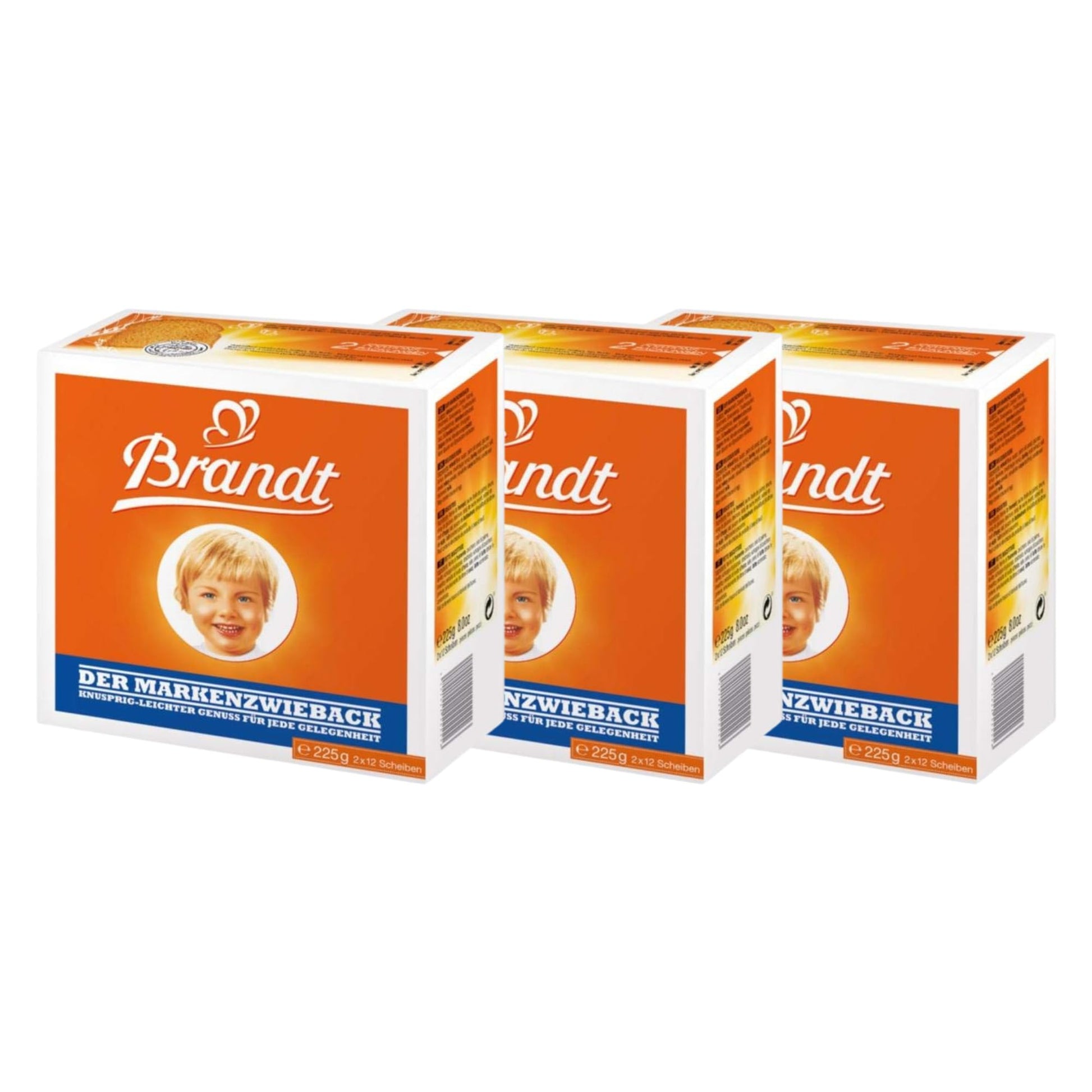 White Smoke Brandt Zwieback Rusk | Sweetened Crispy Bread | Perfect for Teething Children | Enjoy With Sweet or Savory toppings | 8 oz each [Pack of 3]