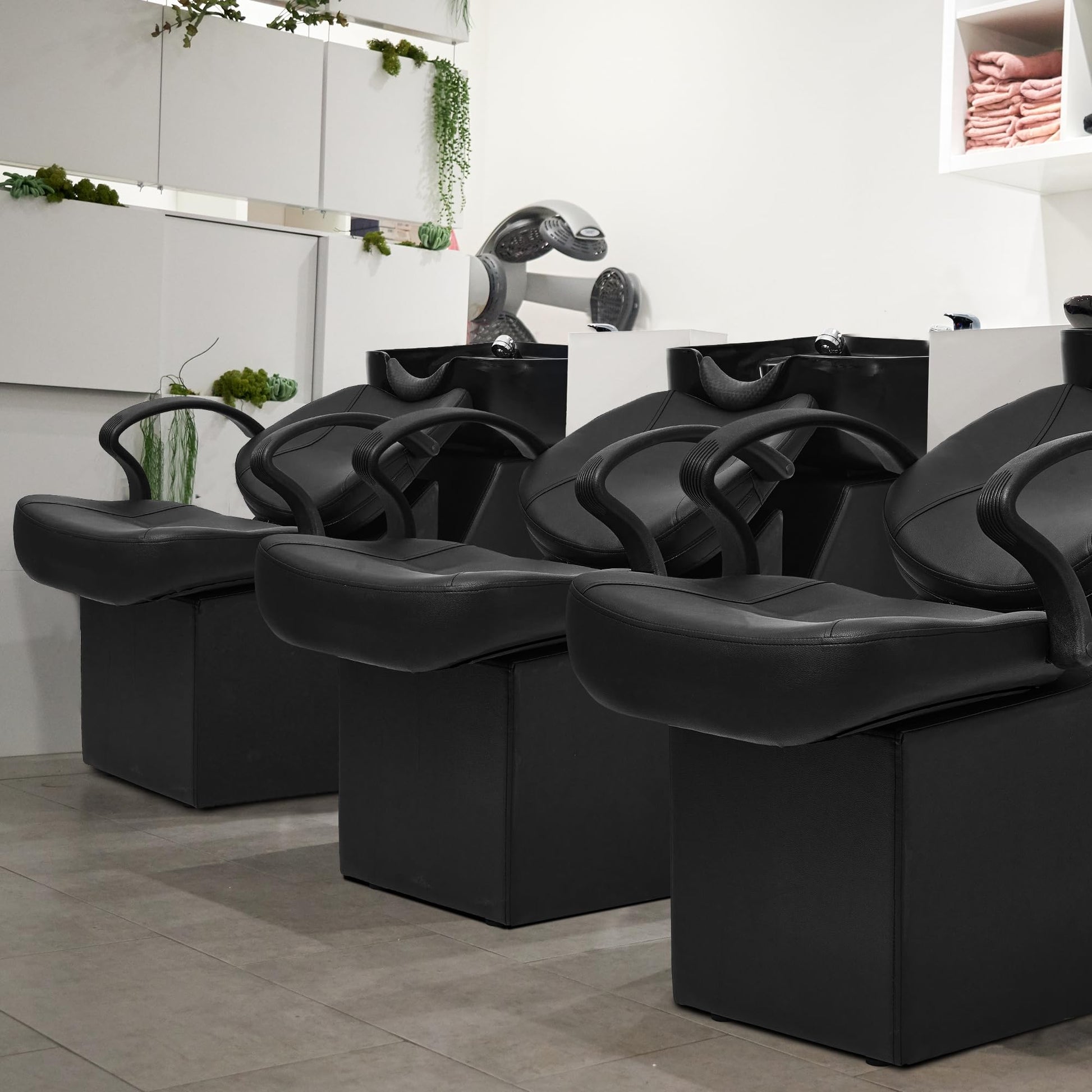 Dark Slate Gray Betisef ABS Plastic Shampoo Bowl Chair,Barber Backwash Chair, Hair washing station for Spa Beauty Salon