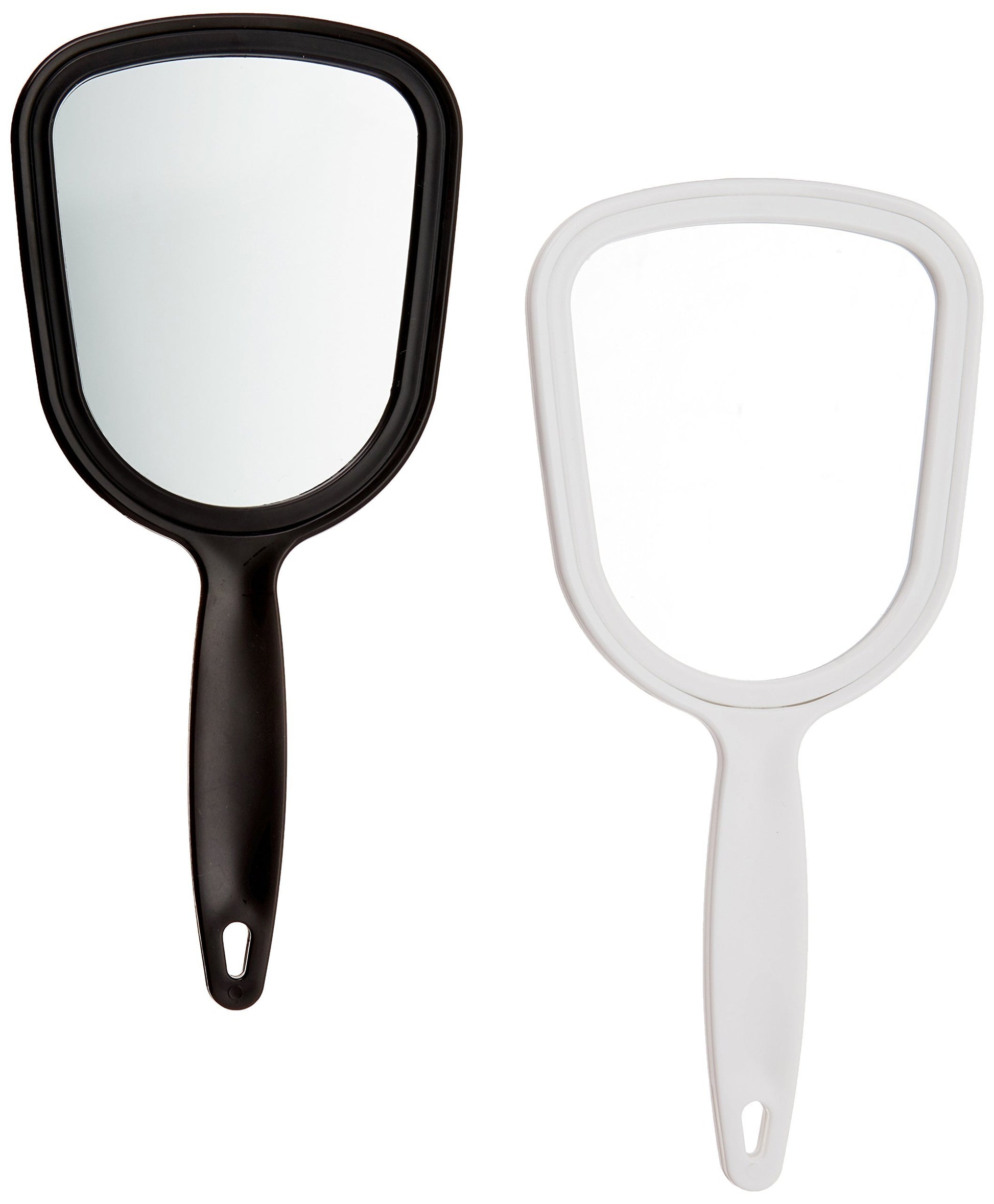 White Smoke Soft 'N Style Hand Mirror 4-1/2" x 3-3/4" 6 white 6 black (Pack of 12)