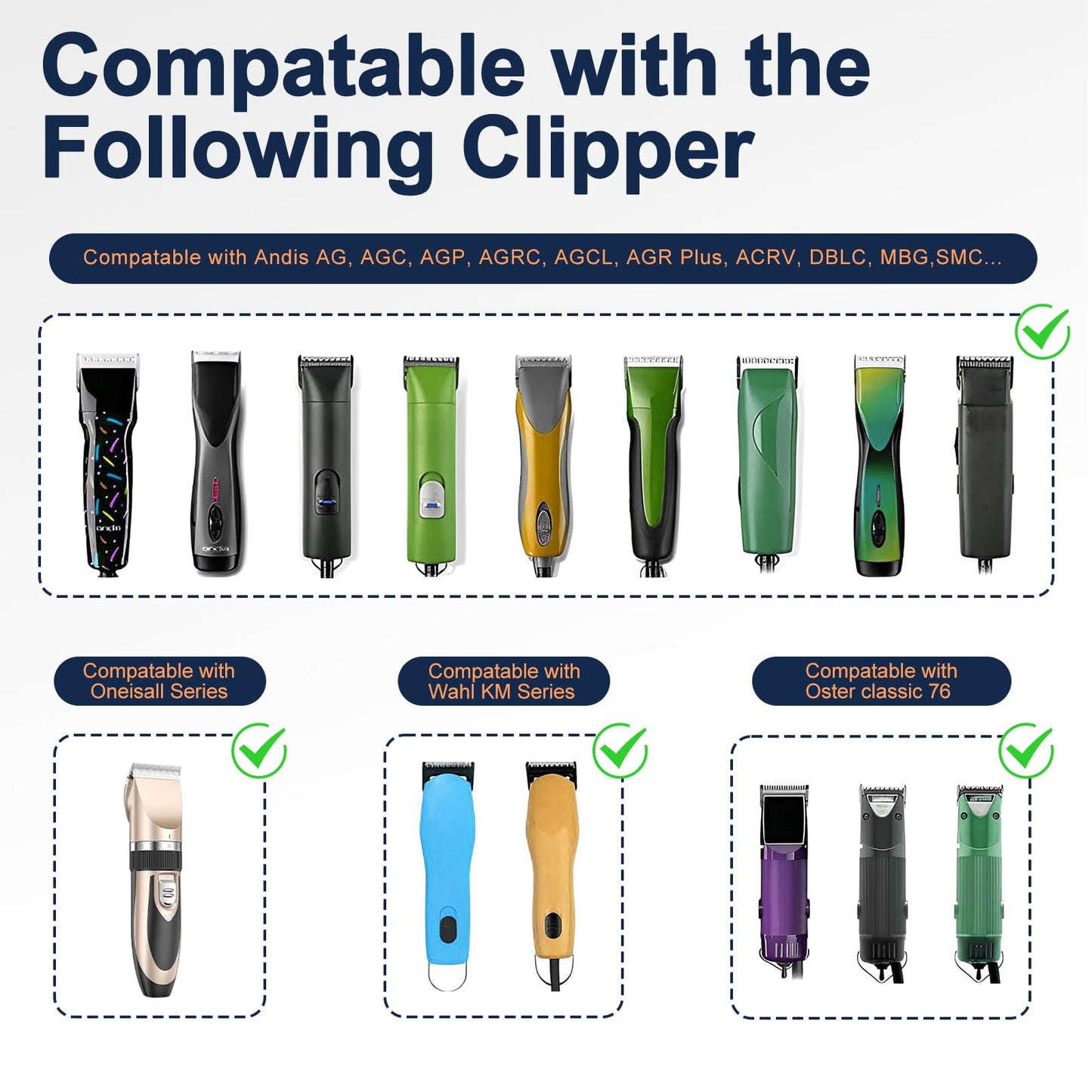 White Smoke Tutuosto 10# Clipper Blades Pet Grooming Clipper Replacement Blades Detachable Blade Compatible with andis/wahl/Oster Dog Clippers 3PCS