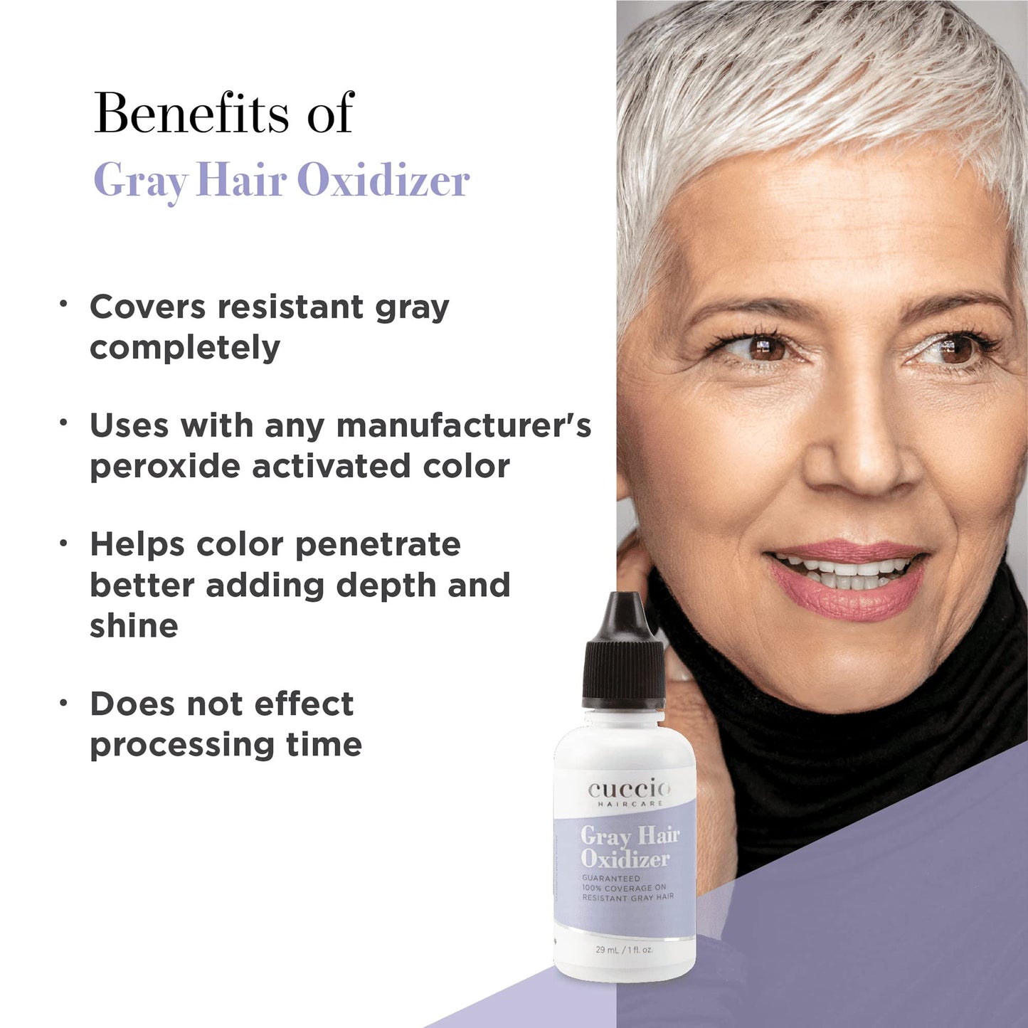 White Smoke Cuccio Haircare Gray Hair Oxidizer - Guaranteed Full Coverage - Adds Depth And Shine - Intensifies Red Shades - Helps Color Penetrate Better - Can Be Used With Any Color Line - 1 Oz Treatment