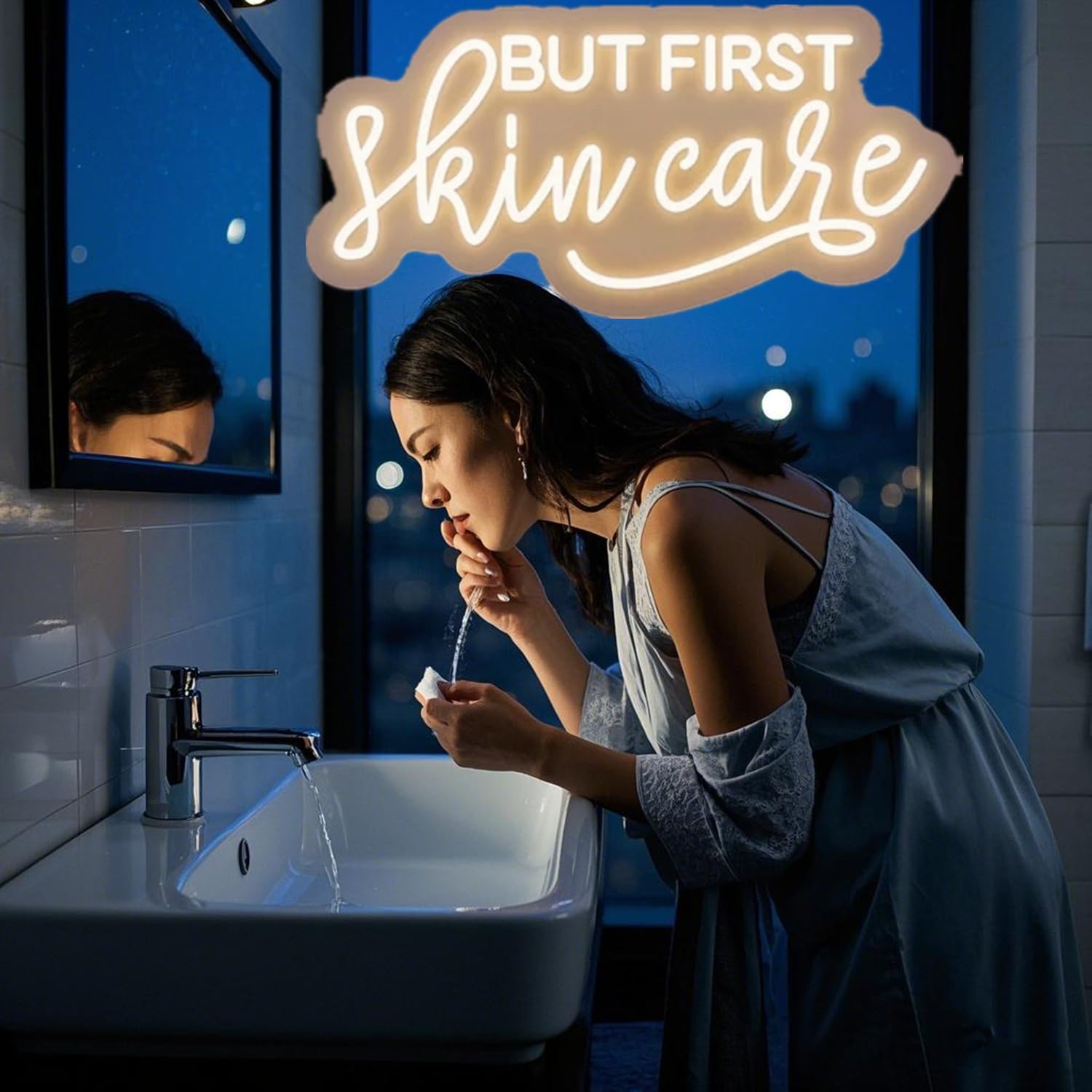 Black But First Skin Care Led Neon Lights Sign for Home Spa Beauty Cosmetic Salon Wall Decor, Spa Day Gifts for Women,Spa Products Aesthetic Center Salon Door Decorative Acessories