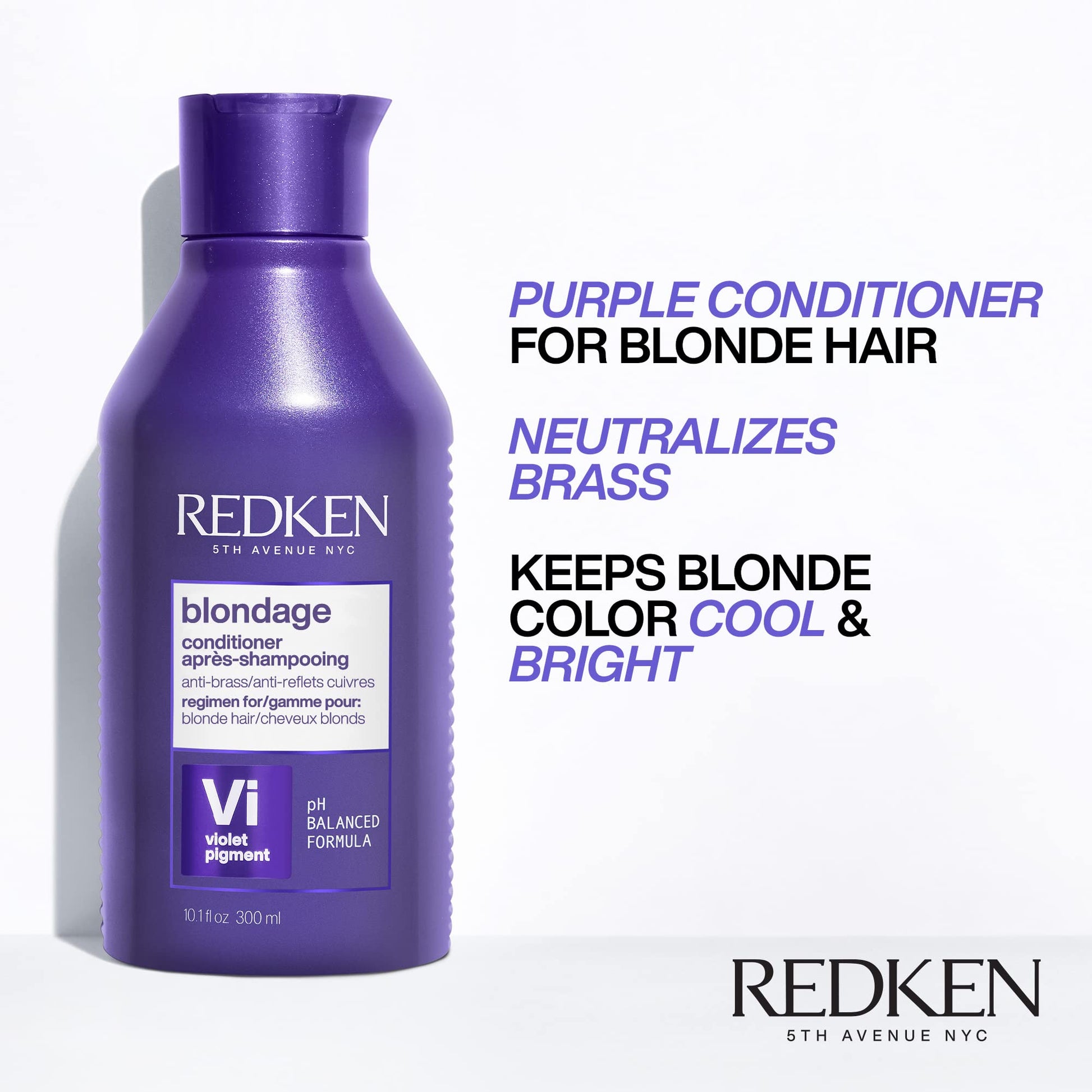 White Smoke Redken Blondage Purple Conditioner For Blonde Hair - Tones & Moisturizes Brassy Hair, Color Depositing
