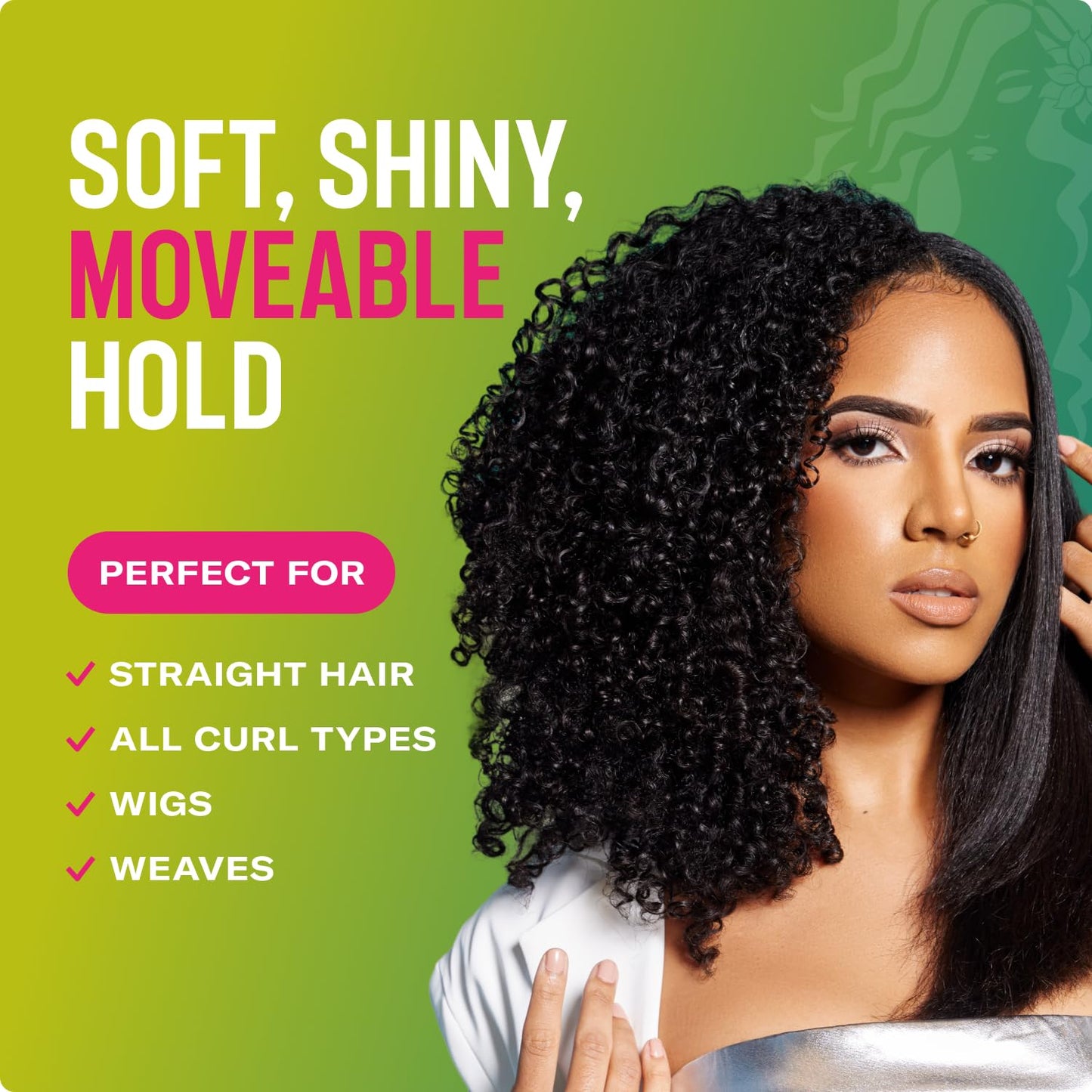 Black Mielle Organics Avocado & Tamanu Curly Hair Mousse - Anti Frizz Hair Foam for Curly, Wavy, Coily Styles - Medium Hold Styling to Define & Control for a Soft, Natural Shine Finish (7.5oz)