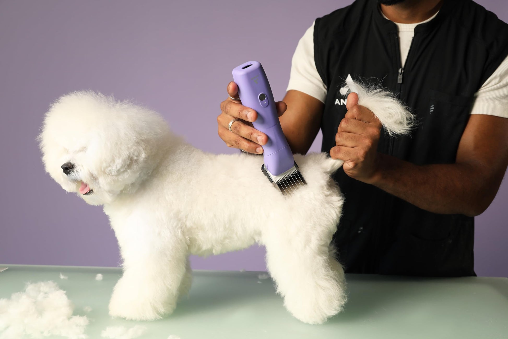 Black Andis Emerge Lithium-ion Cordless Detachable Blade Dog Clipper, for All Coats & Breeds, Purple, 560489