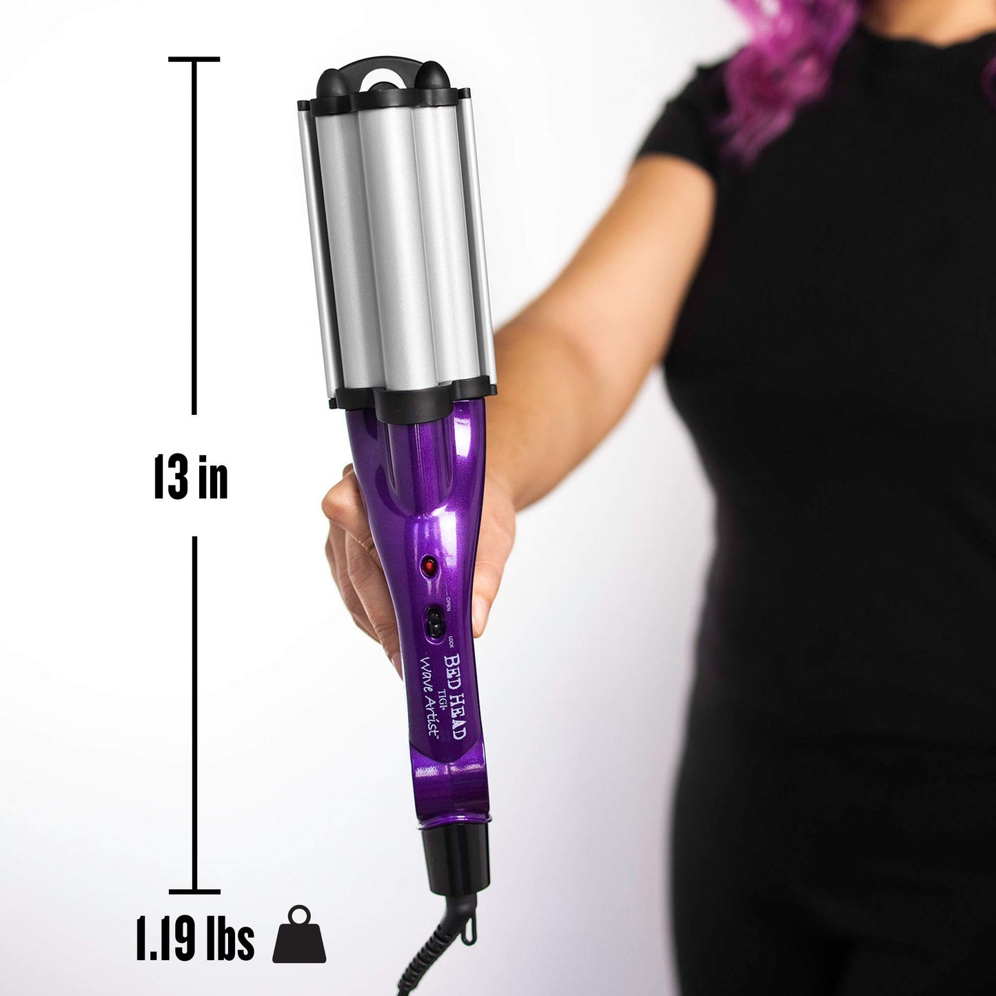 White Smoke Bed Head Wave Artist Deep Waver | Combat Frizz, Get Long Lasting Results, & Add Massive Shine for Beachy Waves | With Tourmaline Ceramic Technology (Purple)