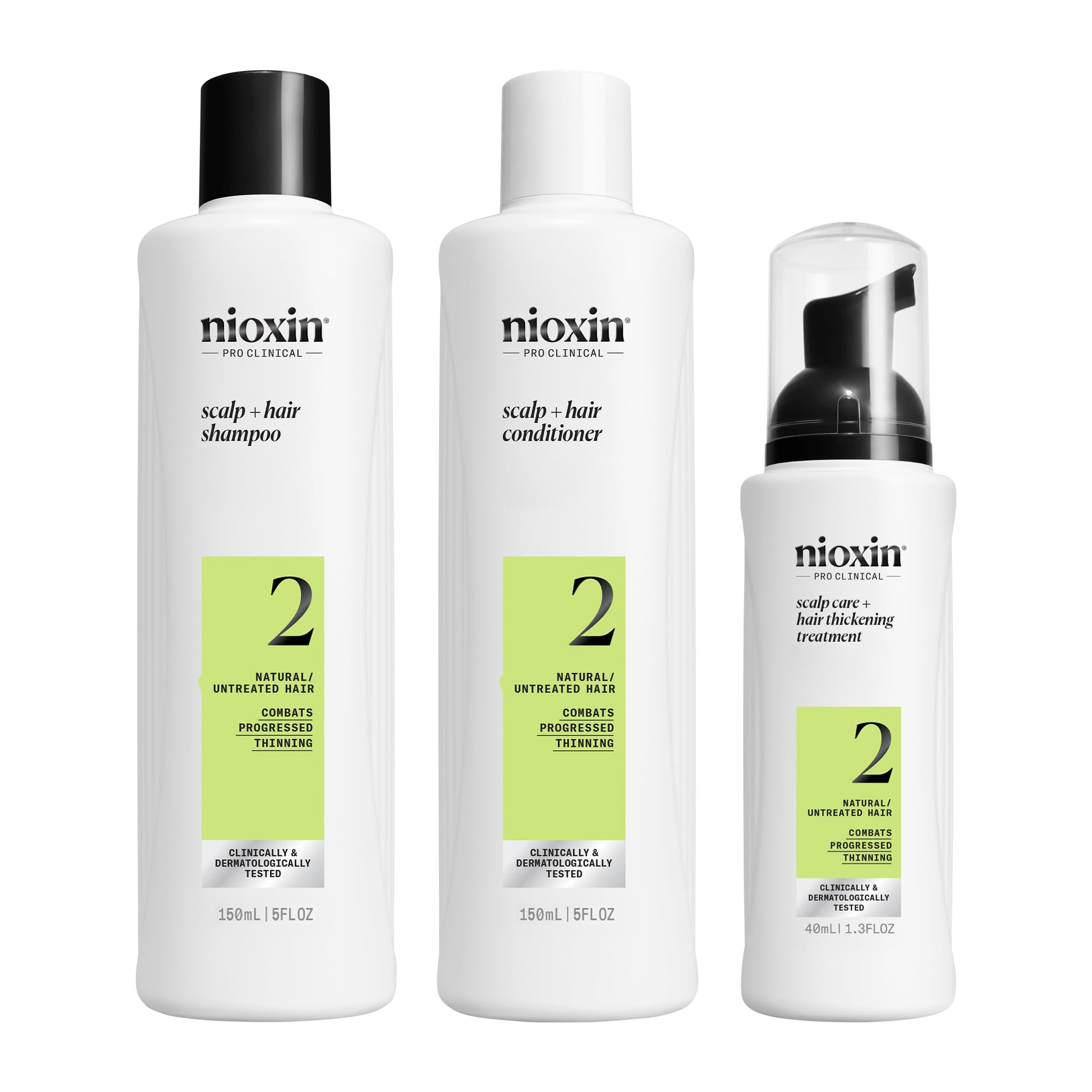 White Smoke Nioxin Scalp + Hair Thickening System 2 | For Natural Hair with Progressed Thinning | Boost Hair Density with Niacinamide & Biotin | Trial Size | 1 Month Supply