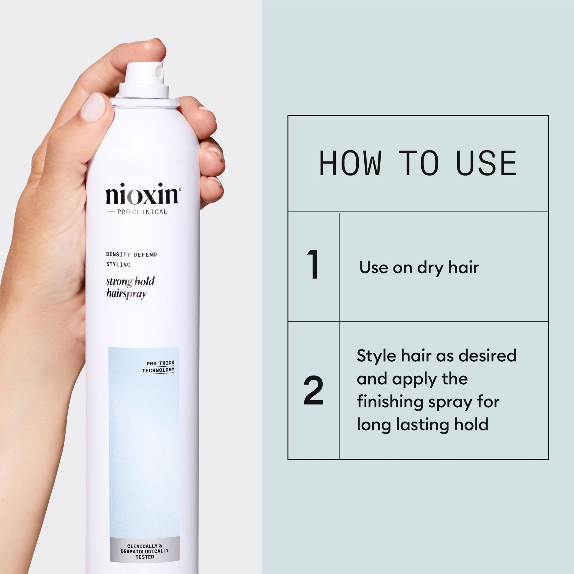 Lavender NIOXIN Density Defend Styling Strong Hold Hairspray For Long-Lasting Hairstyles Humidity Resistant 10.6 Fl oz.