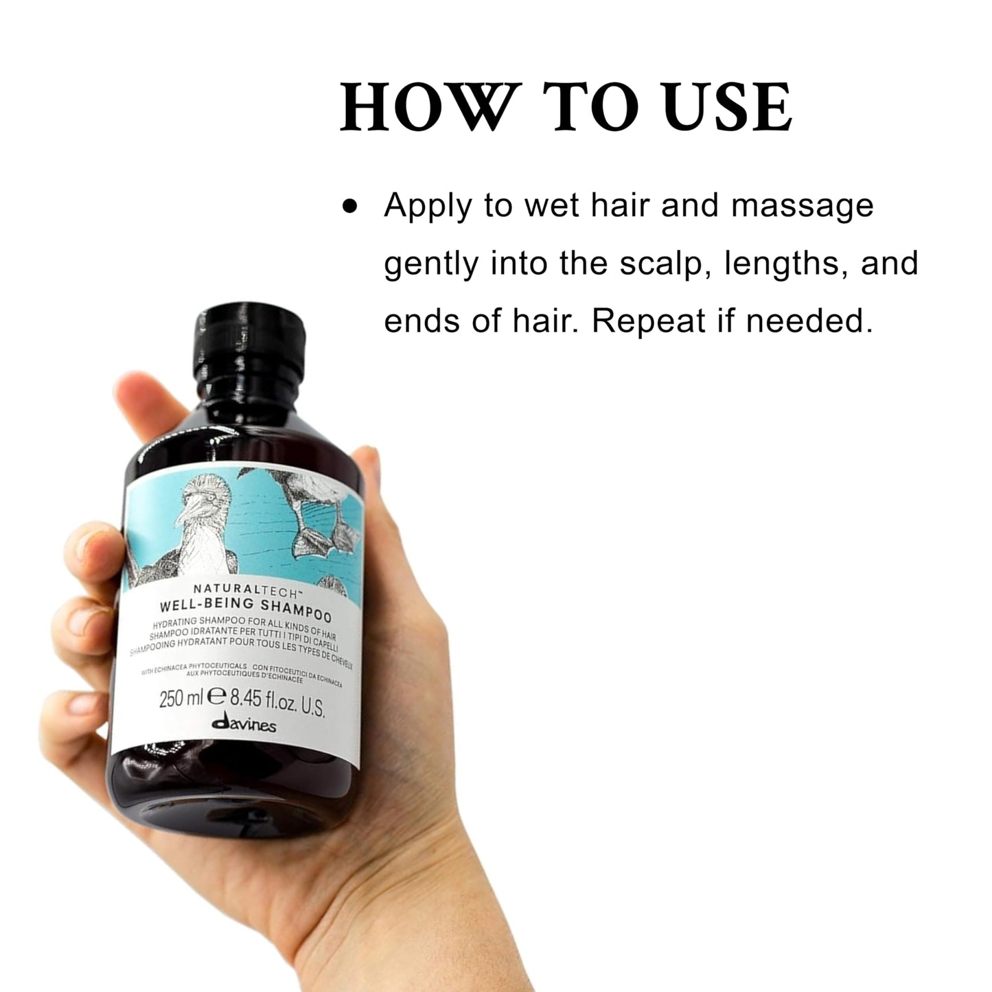 White Smoke Davines Naturaltech Wellbeing Shampoo, Gentle Cleansing & Hydrating for All Hair Types - With Echinacea Phytoceuticals - Daily Cleanser for Scalp Health, 8.45 Fl Oz