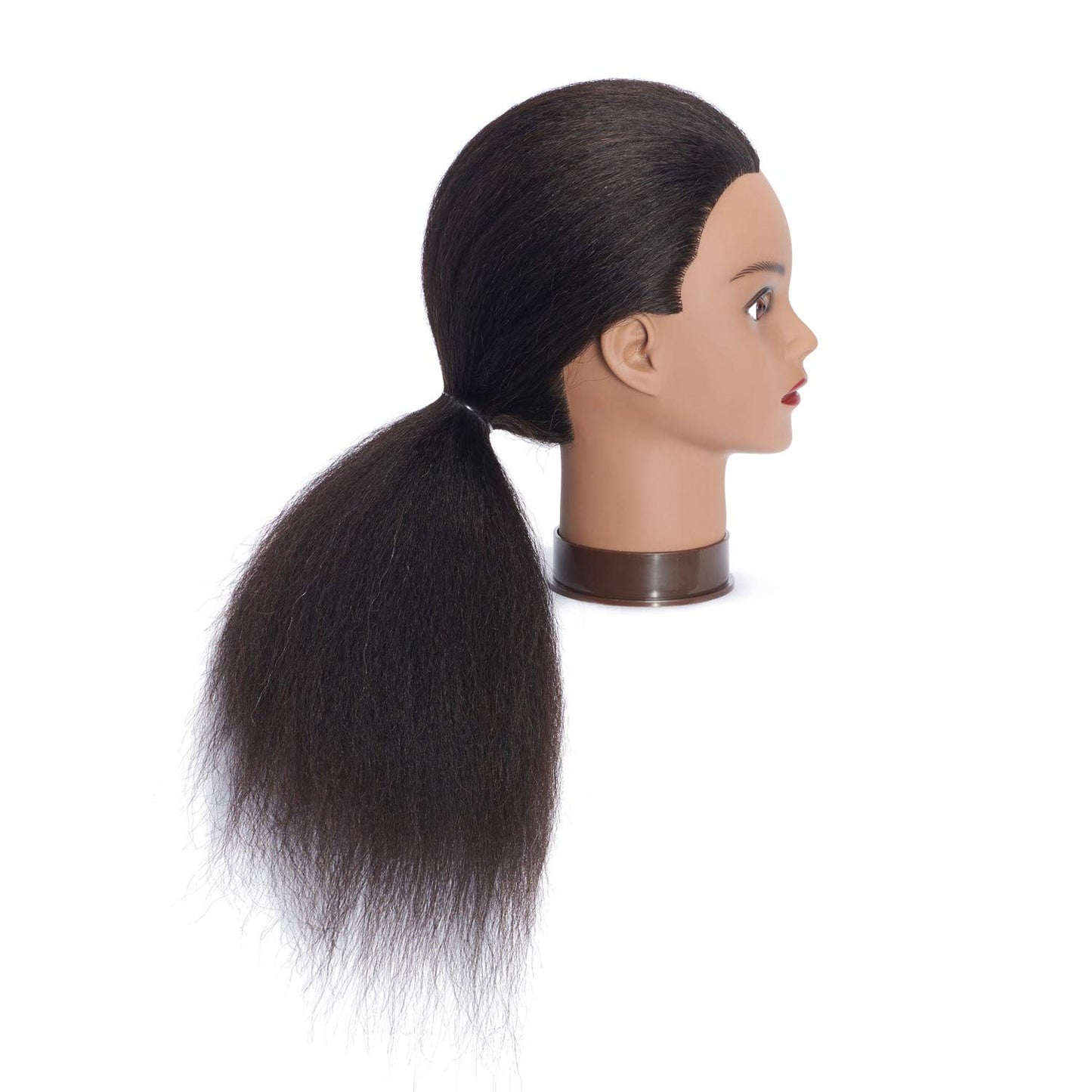 White Smoke Headfix Hair Mannequin Head 100% Real Hair Hairdresser Practice Styling Training Head Cosmetology Manikin Doll Head With Clamp (6F1919B0216)