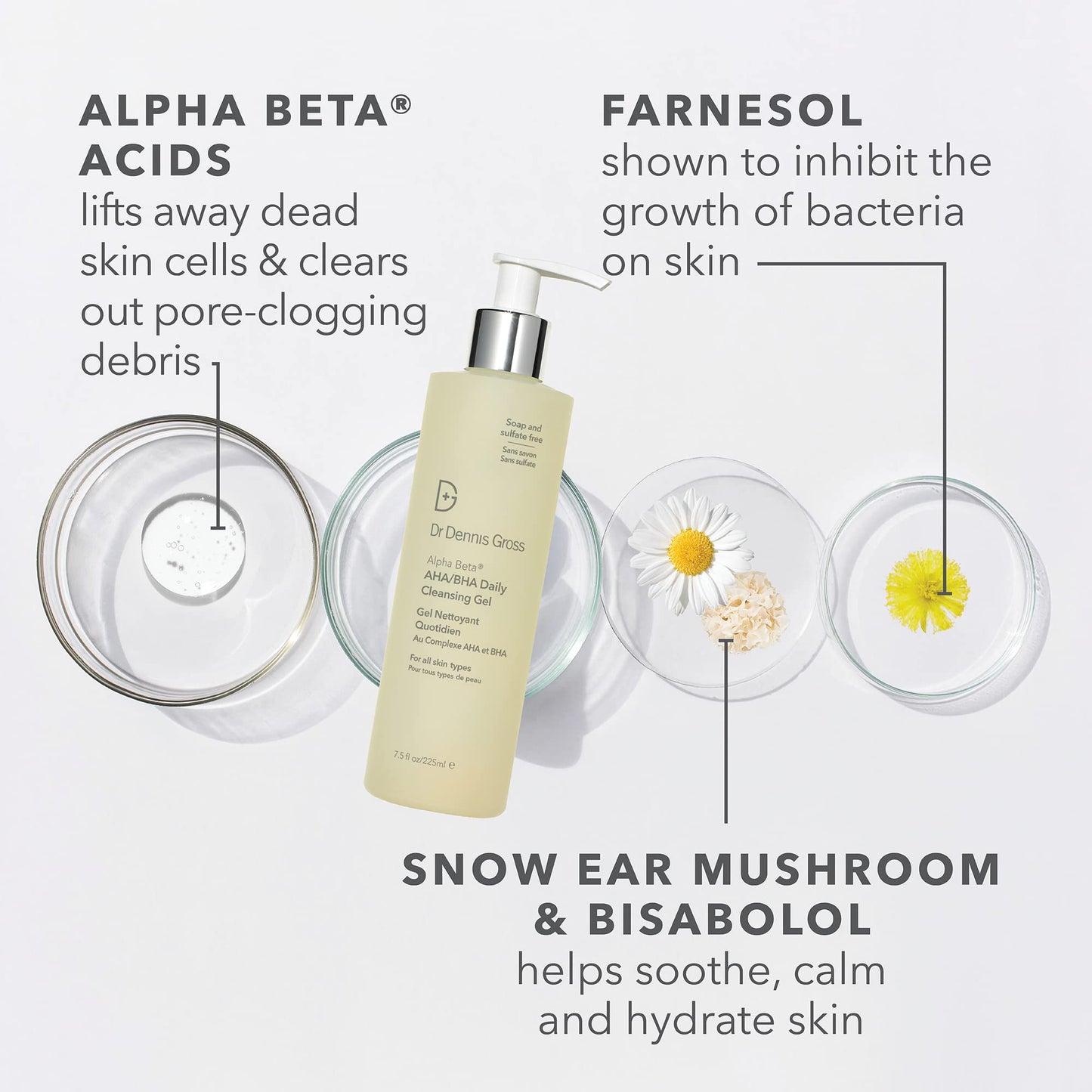 Lavender Dr Dennis Gross Alpha Beta® AHA/BHA Daily Cleansing Gel, for Skin That is Dull, Congested and Uneven Tone & Texture (7.5 Fl Oz)