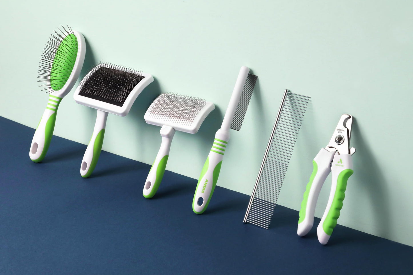 Light Gray Andis 68575 Animal Nail Cutter for Small Breeds - Stainless Steel Blades with Sharp Efficiency - Designed for Repeated Use & Recommended by Pet Trainers – Medium Size & White/Green
