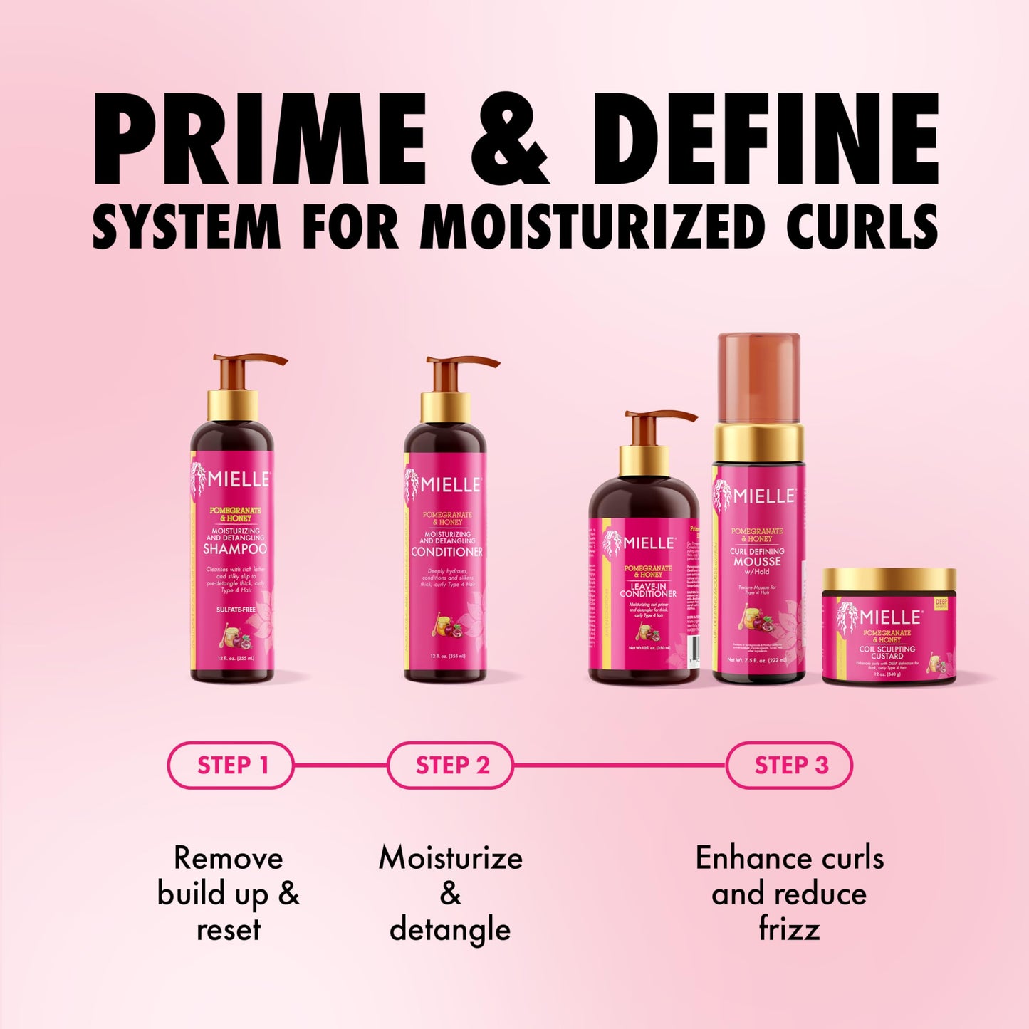 Pink Mielle Organics Pomegranate & Honey Twin Pack (Shampoo & Conditioner)