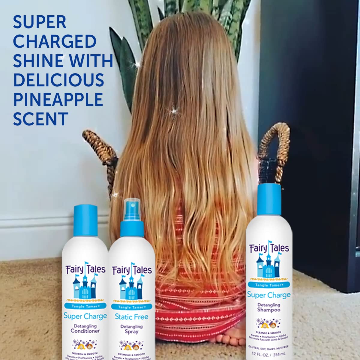 Black Fairy Tales Tangle Tamer Detangling Shampoo for Kids - Ultra Moisturizing and Anti Frizz Protection - Paraben Free, Sulfate Free - 12 Oz