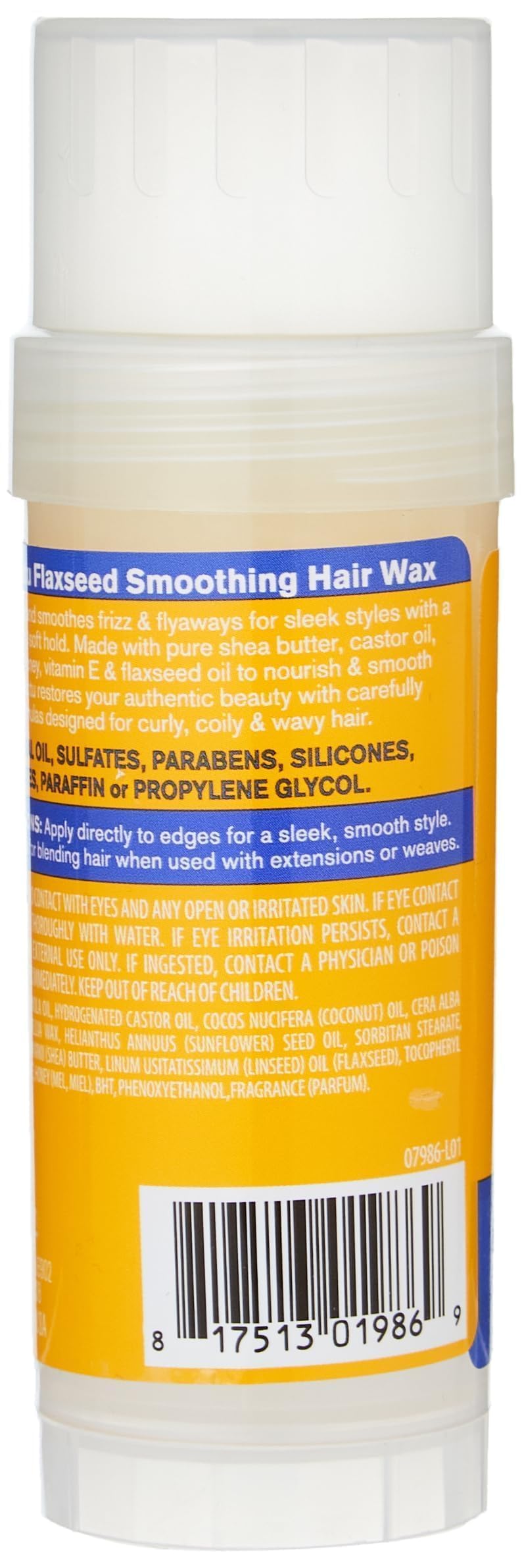 Lavender Cantu Flaxseed Smoothing Hair Wax with Shea Butter, Beeswax, Honey & Coconut Oil 2 oz