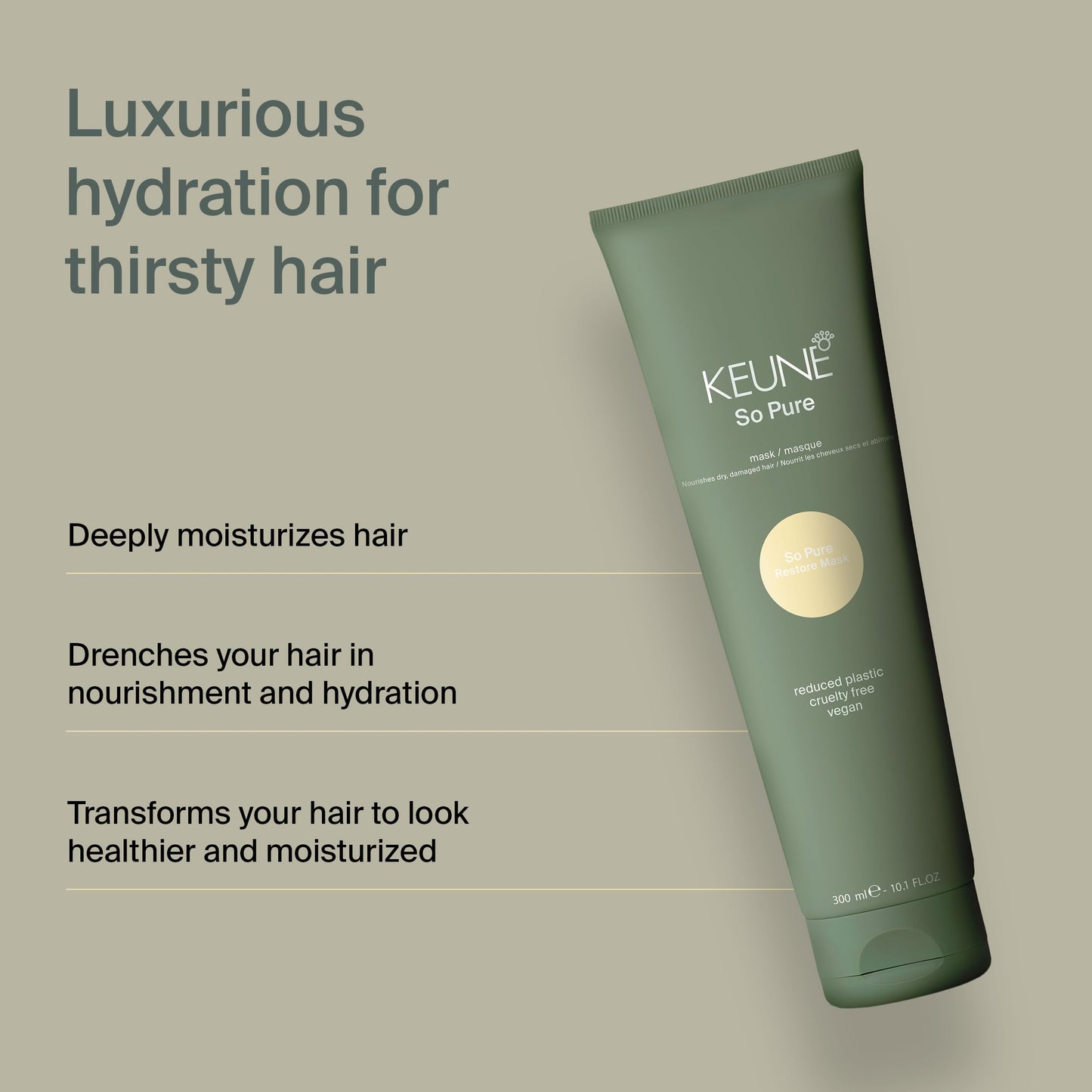 Dark Gray Keune SoPureRestore Mask 300ml - maschera nutriente capelli danneggiati