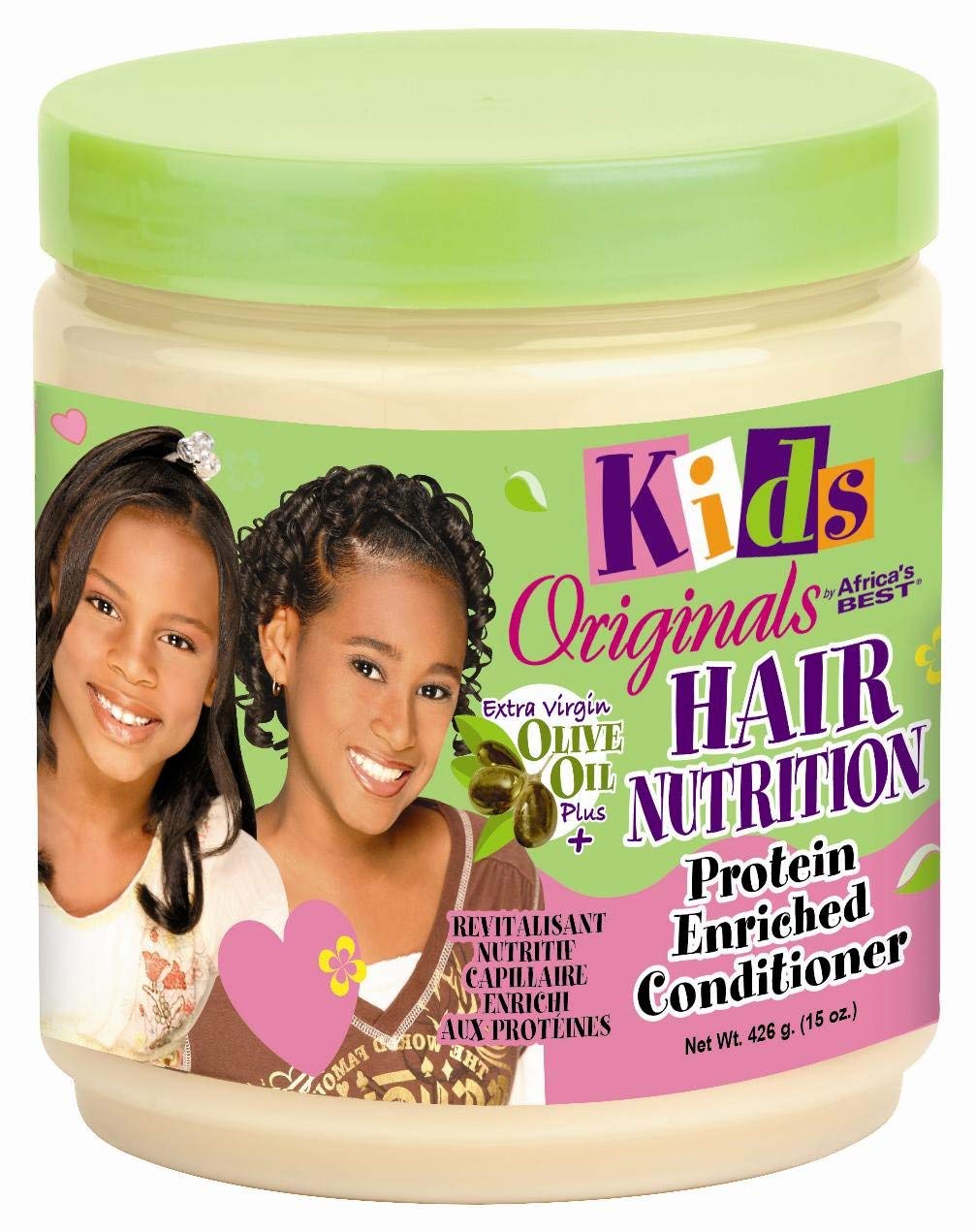 Pale Goldenrod Originals by Africa's Best Kids Hair Nutrition Protein Enriched Conditioner, Natural Botanical Blend of Herbal Extracts, Vitamins and Proteins Moisturize Hair, 15oz Jar