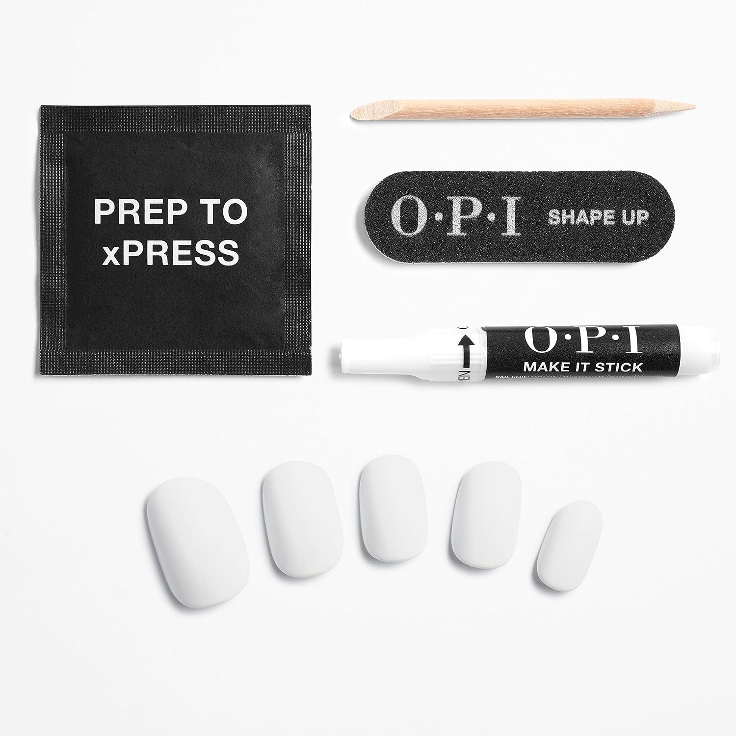 White Smoke Bundle of OPI xPress/On Press On Nails, With Nail Glue, Short White Nails, Funny Bunny + OPI ProSpa Nail and Cuticle Oil, 0.5 fl oz