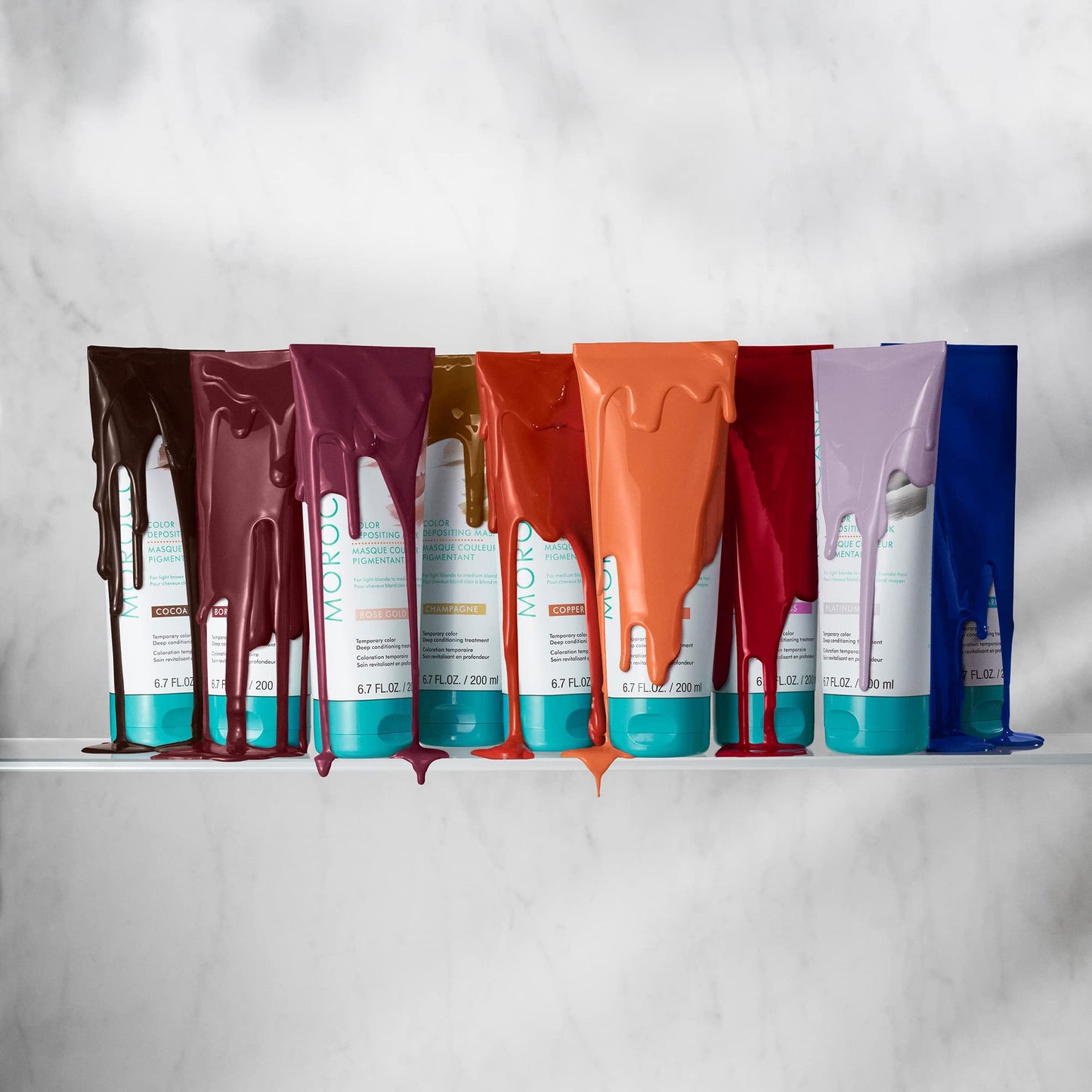 Light Gray Moroccanoil Color Depositing Hair Mask, Bordeaux, 6.7 oz