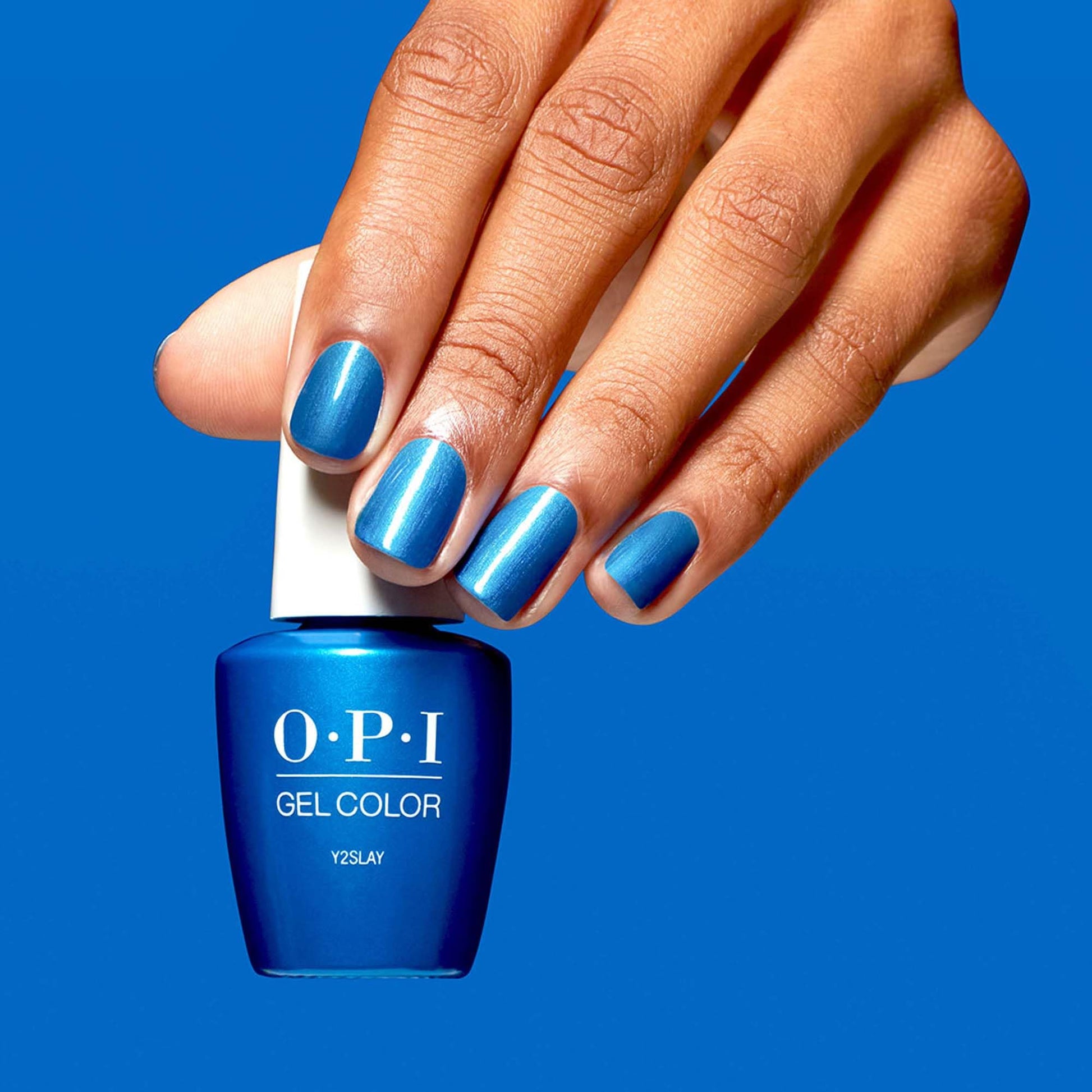 Royal Blue OPI GelColor Y2Slay | Opaque Bright Blue Metallic UV Cure Gel Nail Polish | Metallic Mega Mix Collection