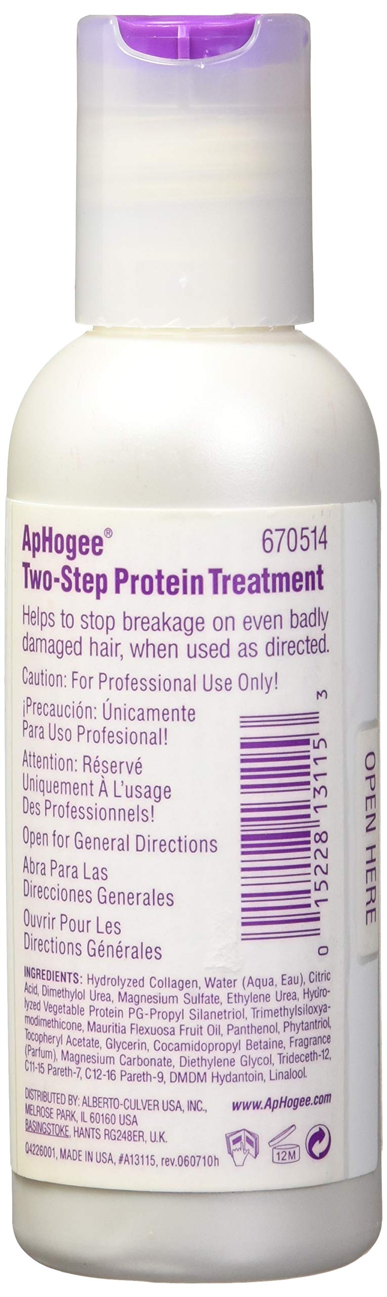 White Smoke Aphogee Two-step Protein Treatment for Damaged Hair 4 Fl Oz