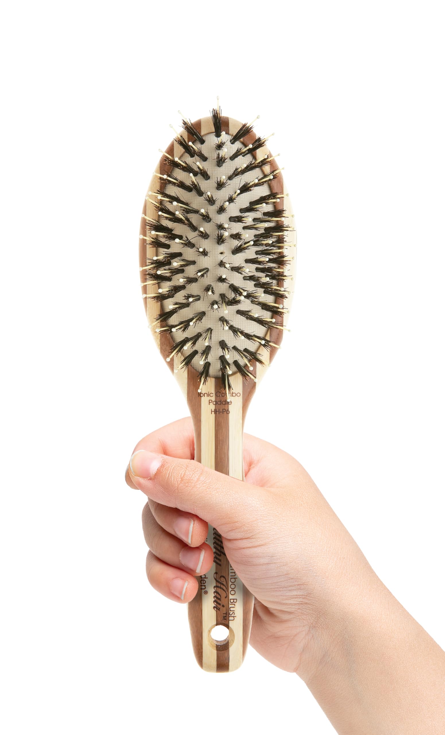 White Smoke Olivia Garden Healthy Hair Eco-Friendly Bamboo Ionic Paddle Hair Brush (Combo)