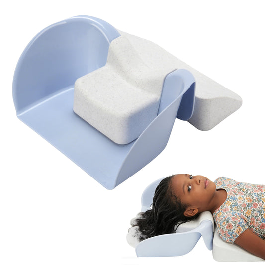 White Smoke FANTOVO Hair Washing Station for Kids, Portable Hair Washing Basin with Ergonomic Neck Support for Home Sink, Tear-Free Shampoo Bowl for Kids & Toddlers