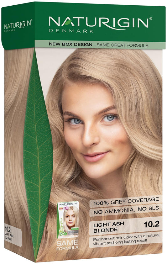 Rosy Brown Naturigin Permanent Hair Color for Women - 10.2A Light Ash Blonde, Ammonia-Free Vegan Hair Dye with 100% Gray Coverage, Long-Lasting, Nourishing & Salon Quality Results