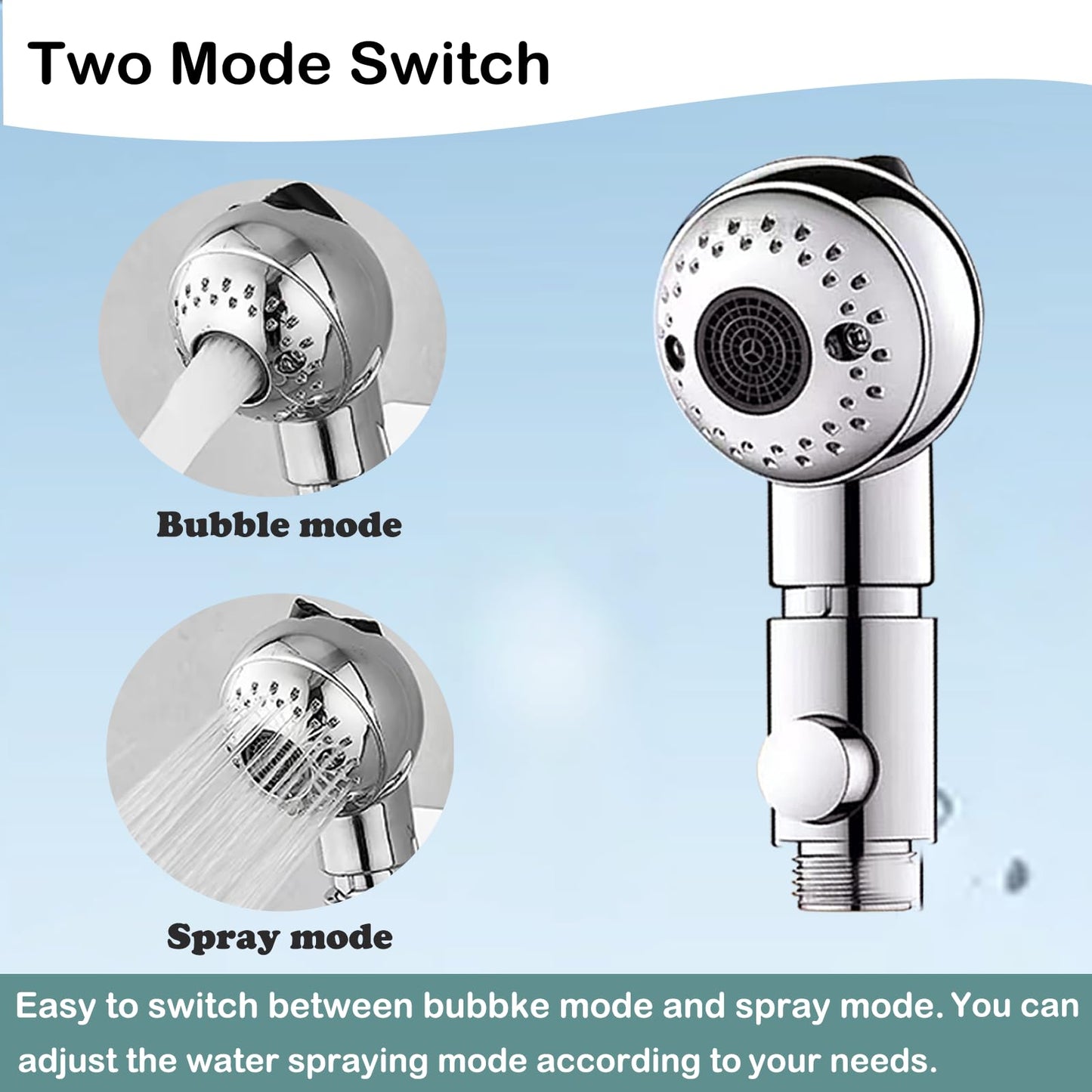 Lavender Shampoo Bowl Hose and Sprayer, 1/4’’ Nut Stainless Steel Salon Sink Hose with Spray Head Replacement Part to Attach Shampoo Bowl Faucet Vacuum Breaker, Dual Sprayer Model, One Click Water Stop Button