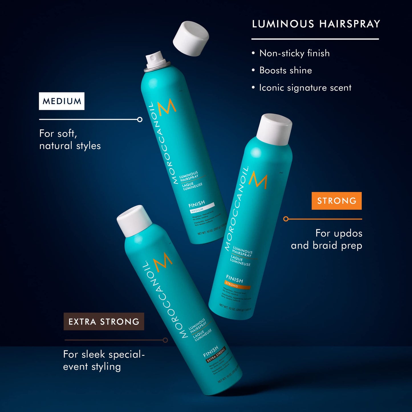 Black Moroccanoil Luminous Hairspray Strong, 10 Fl. Oz