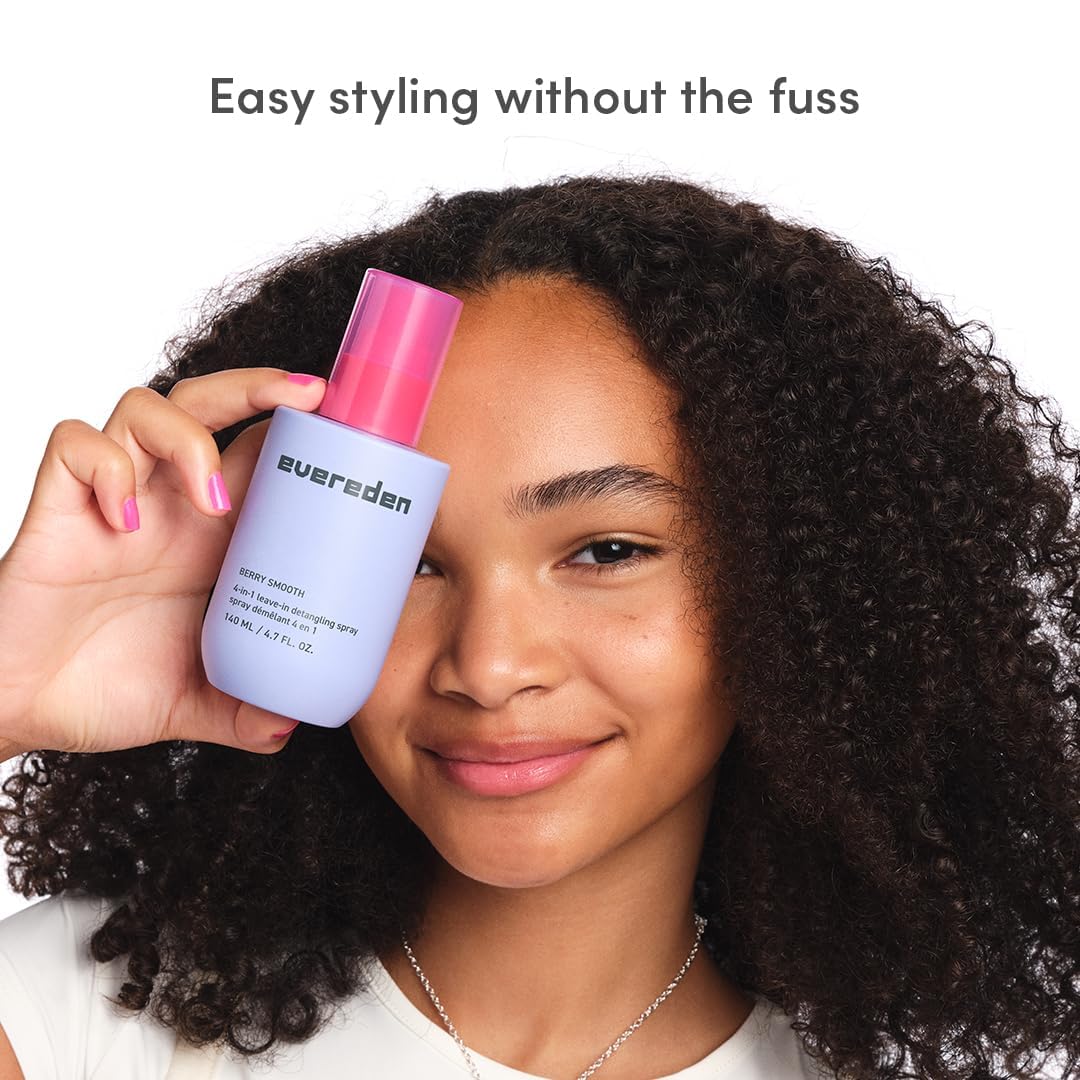White Smoke Evereden Kids Detangler Spray: 4-in-1 Leave-In Hair Spray | Detangle, Moisturize & Fight Frizz | Easily Tackle Even the Toughest Knots | Clean & Vegan All types of Hair Product for Kids
