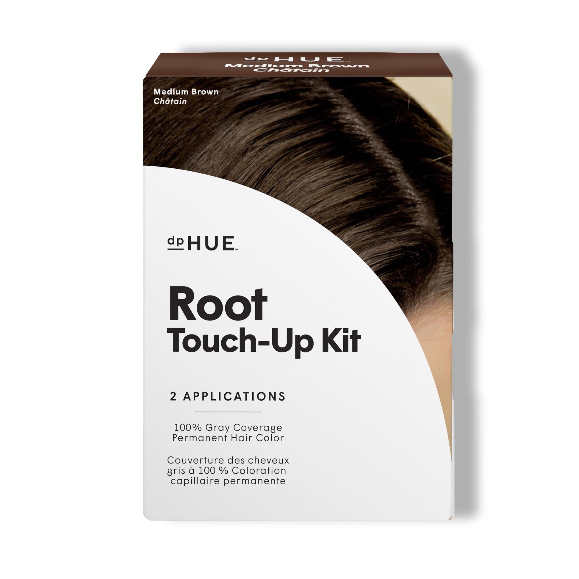 Lavender dpHUE Root Touch-Up Kit, Medium Brown - Permanent Hair Color for Gray Coverage - Includes Two Applications - Paraben, SLS & SLES Sulfate Free - Leaping Bunny Certified
