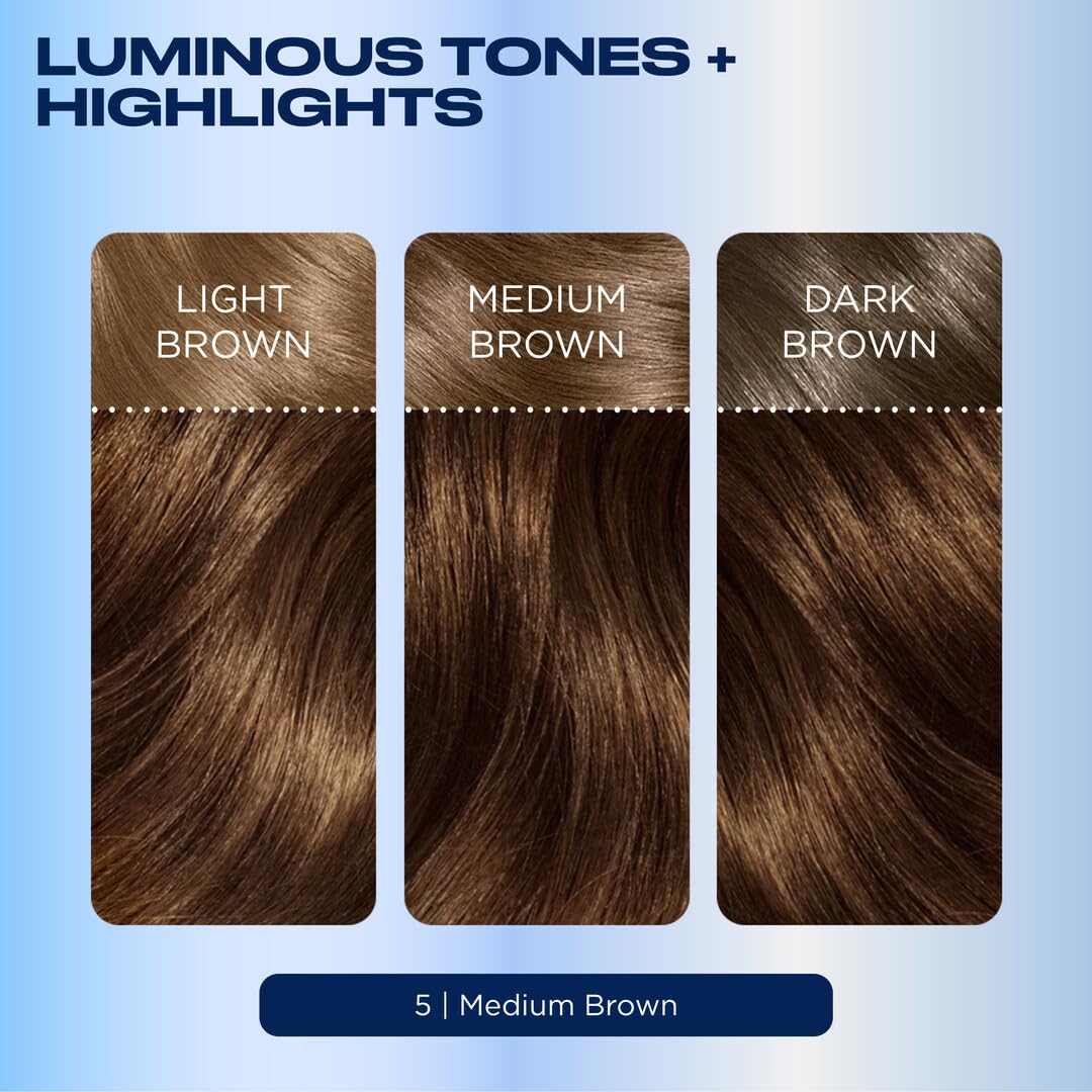 Black Clairol Nice'n Easy Permanent Hair Dye, 5 Medium Brown Hair Color, Pack of 1 - Packaging May Vary