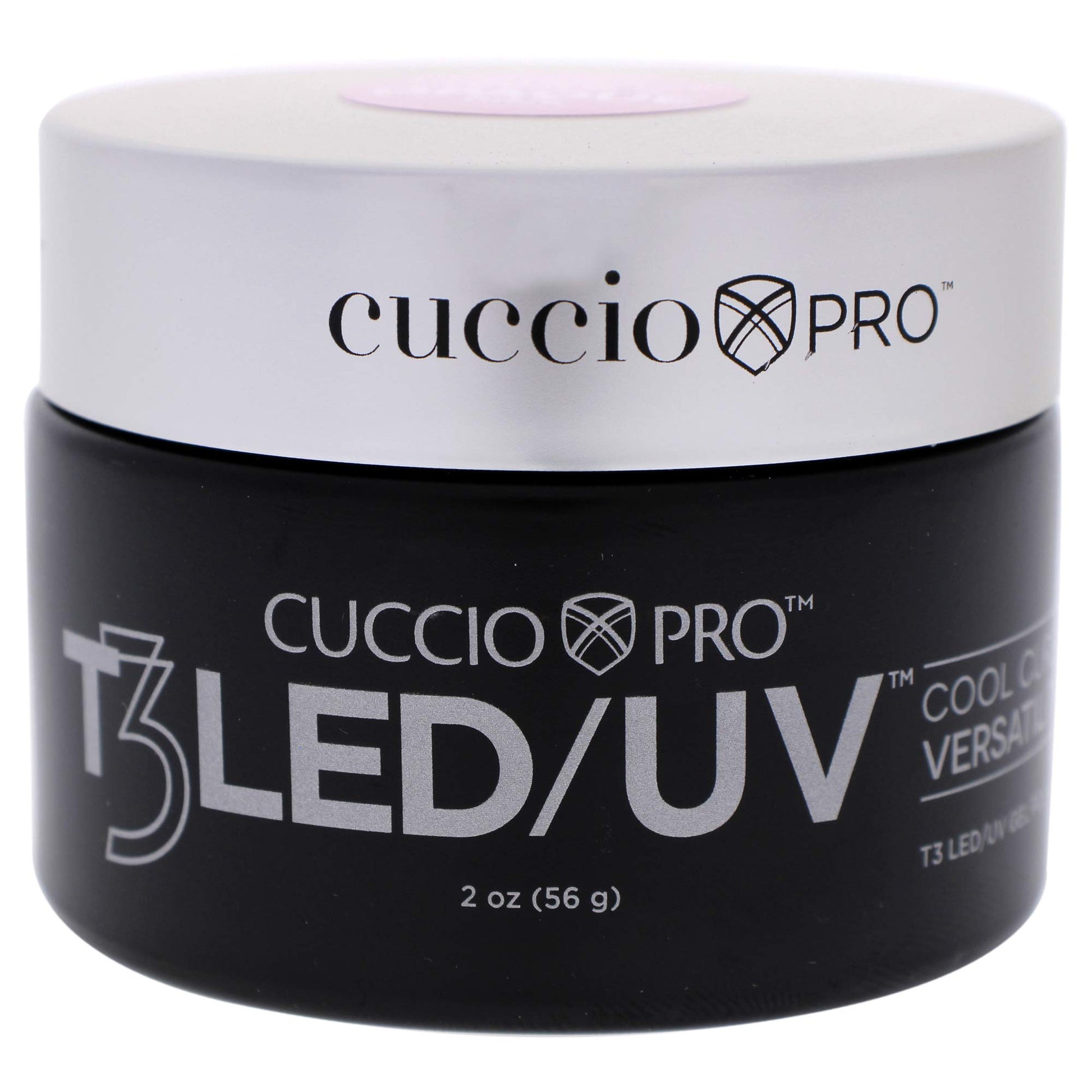 Black Cuccio Pro T3 LED/UV Cool Cure Versatility Gel - Controlled Levelling - Incredibly Flexible - Strong Adhesion - Thick Viscosity - Fast Application - Quick Cure - Opaque Petal Pink - 2 Oz Nail Gel