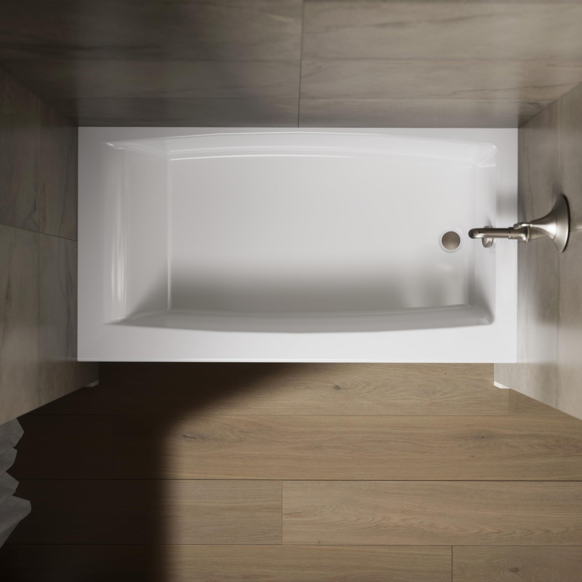 Black Kohler 26108-RA-0 K-26108-RA-0 Entity 60" x 32" Alcove Bath, Right Drain, White