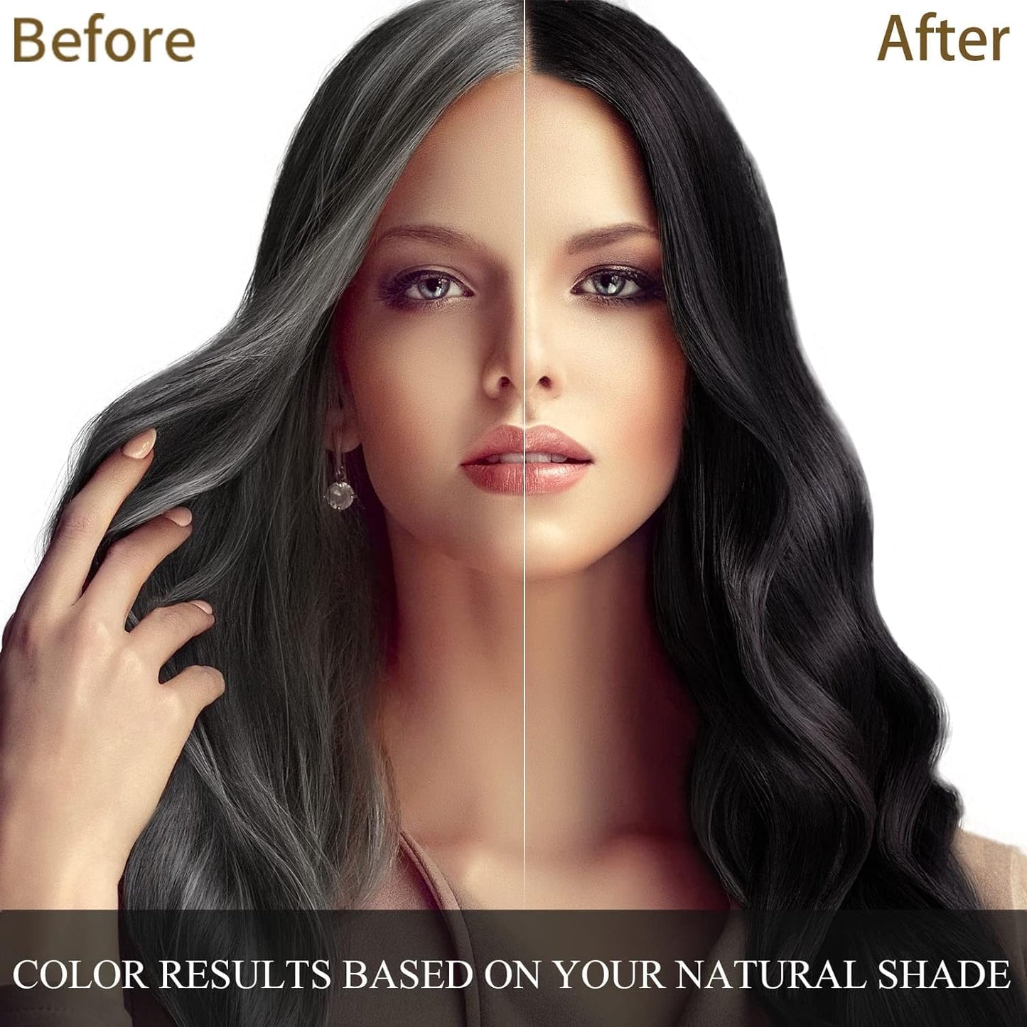 White Smoke cosmpro Black Hair Dye Shampoo 3 in 1 for Women/Men for Gray Coverage Instant Hair Color Shampoo Semi Permanent Champu Para Cana