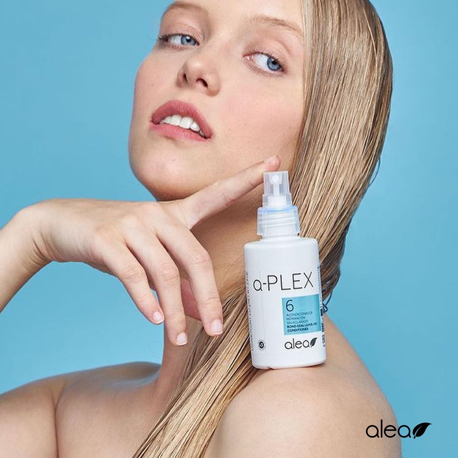 Medium Aquamarine ALEA - Leave-In Conditioner - A-Plex Nº6 Leave-In Repair Conditioner - 250 ml - All Hair Types - Softens, Strengthens, and Hydrates - Anti-Frizz Hair - Heat Protector