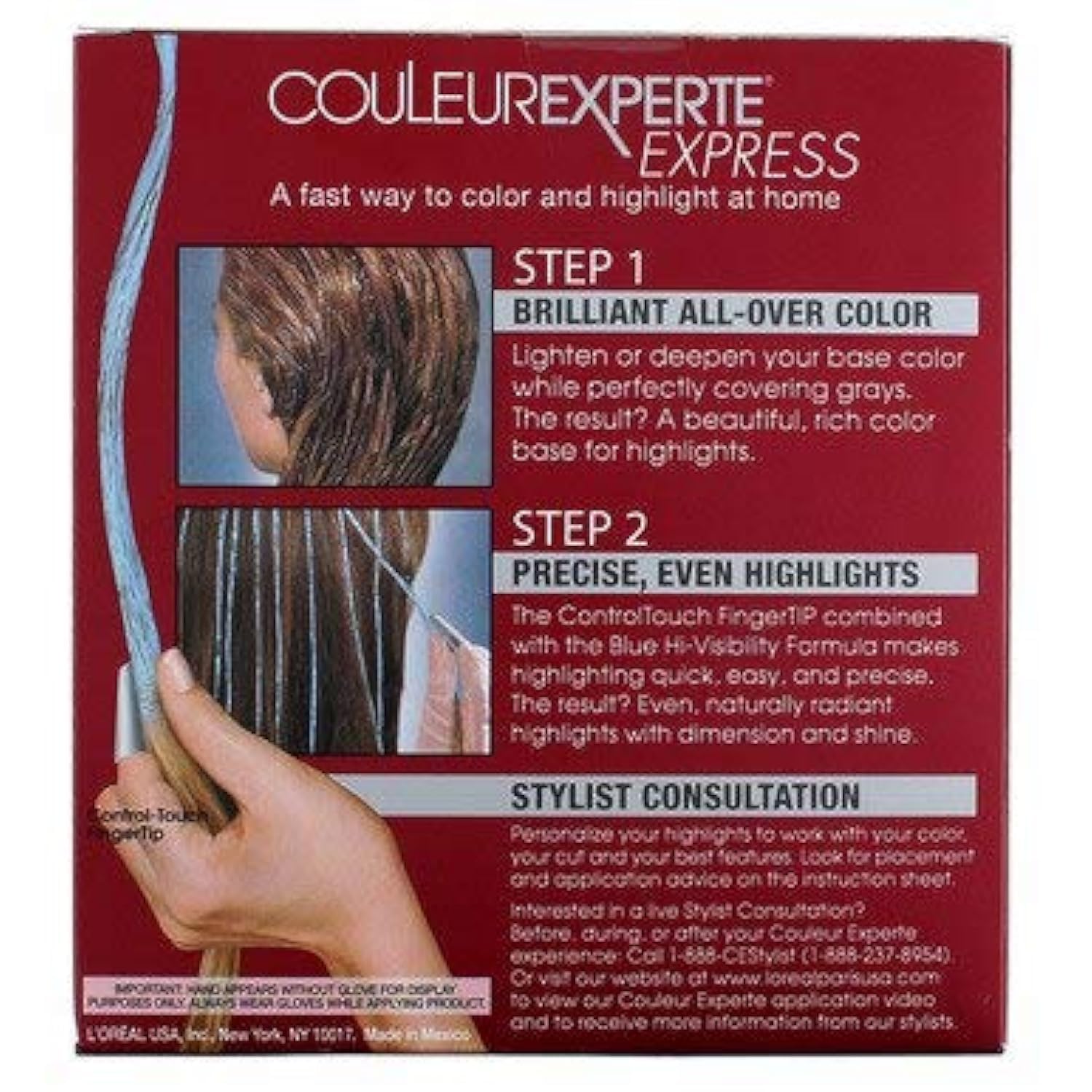 Brown L'Oreal Paris Couleur Experte 2-Step Home Hair Color and Highlights Kit, French Éclair