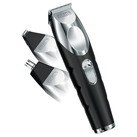 White Smoke Wahl Groomsman Pro All in One Beard Trimmer for Men, Mens Beard Trimmer Rechargeable Cordless Hair Trimmer, Includes 3 Attachment Heads for Beard, Nose, & Ear Hair Trimming - Model 5617