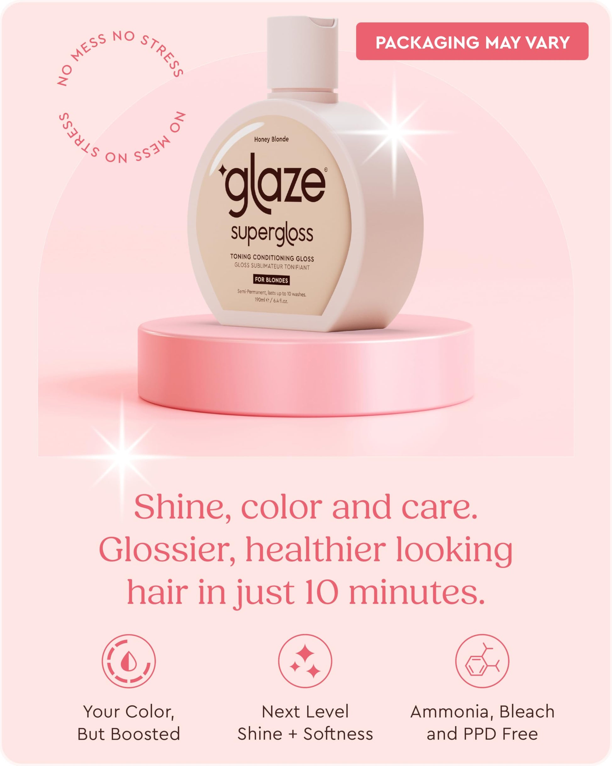 Misty Rose Glaze Super Gloss Color Conditioning Gloss – Honey Blonde for Medium to Dark Blonde Hair – Rinse Out Semi-Permanent Hair Gloss that Enhances Color and Boosts Shine & Hydration