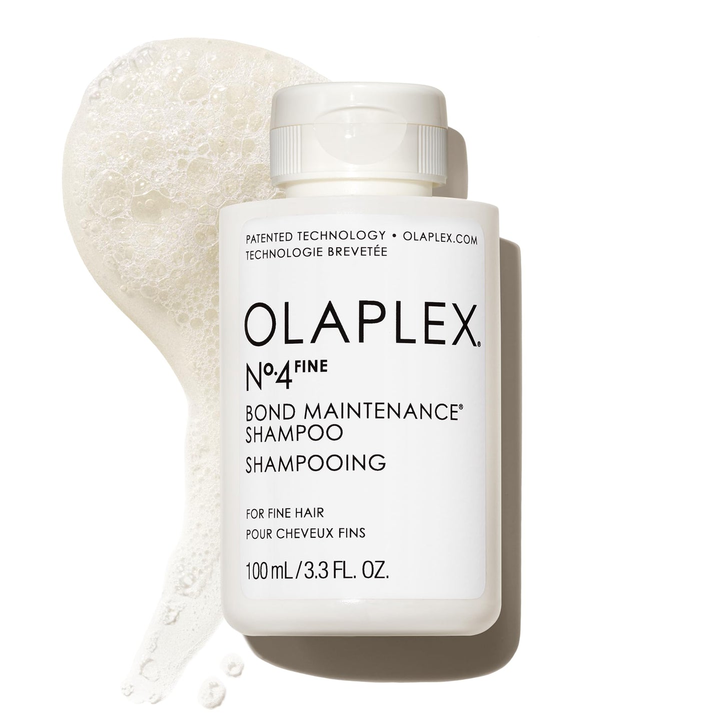White Smoke Olaplex Nº. 4 FINE Bond Maintenance Shampoo: Volumize & Strengthen | Gently Cleanse & Non Stripping | For Coily, Curly, Straight, and, Wavy 100 mL / 3.3 Fl Oz