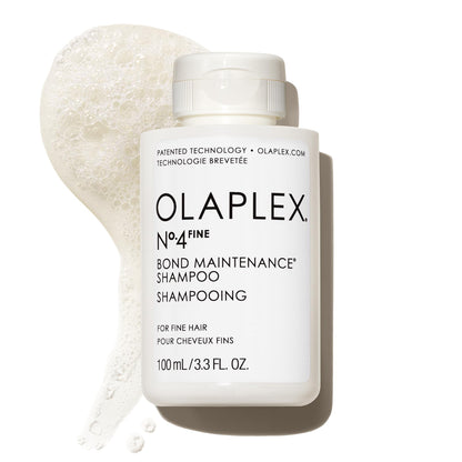 White Smoke Olaplex Nº. 4 FINE Bond Maintenance Shampoo: Volumize & Strengthen | Gently Cleanse & Non Stripping | For Coily, Curly, Straight, and, Wavy 100 mL / 3.3 Fl Oz