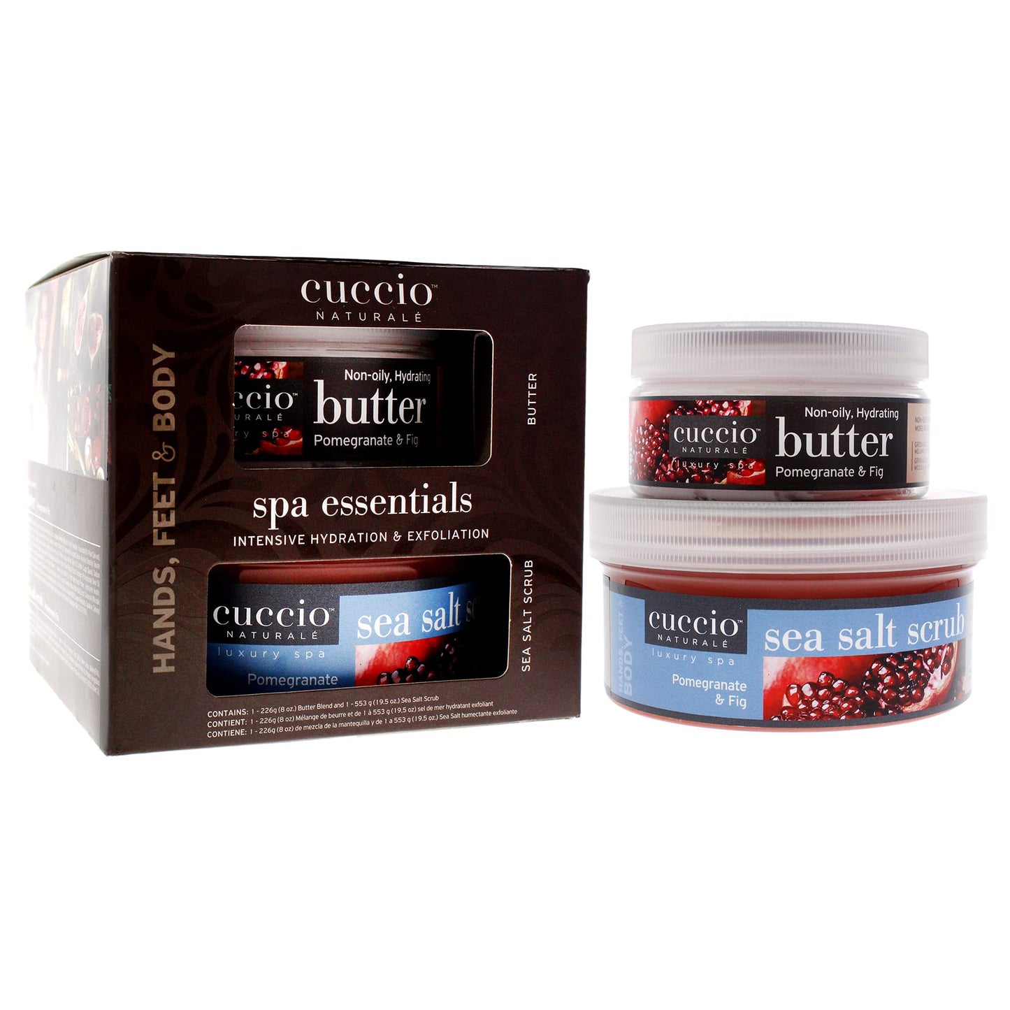 White Smoke Cuccio Naturale Spa Essential Kit - Infused With Essential Oils That Dissolve Quickly - Leaves Skin Feeling Soft And Polished All Day - Healthy, Glowing Effect - Pomegranate And Fig - 2 Pc